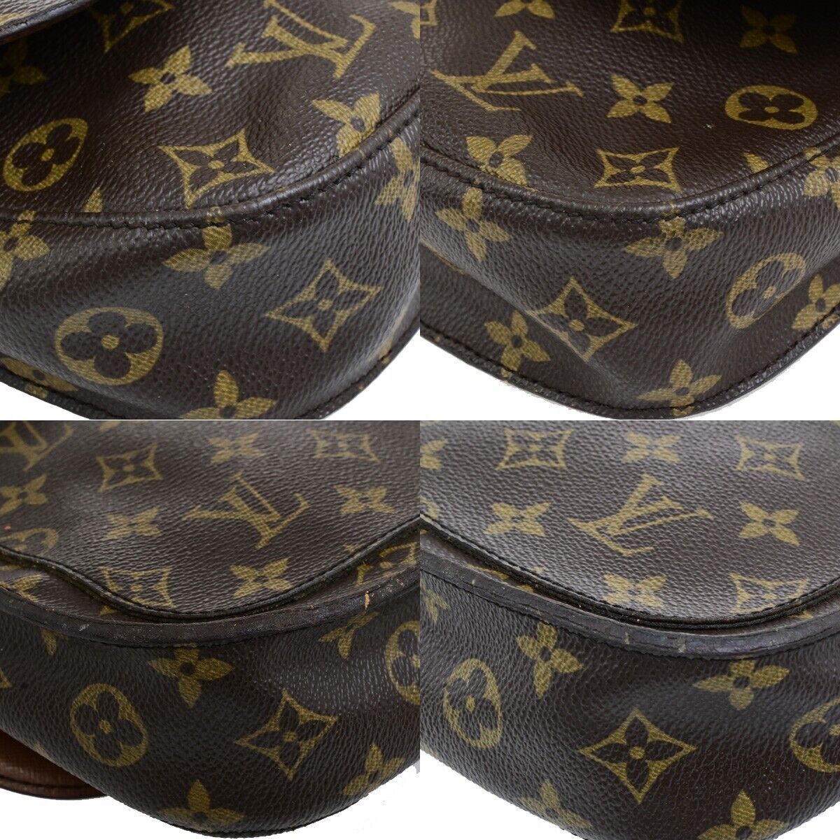 LOUIS VUITTON Saint Cloud MM Shoulder Bag Monogram Leather Brown M51243 64ED489