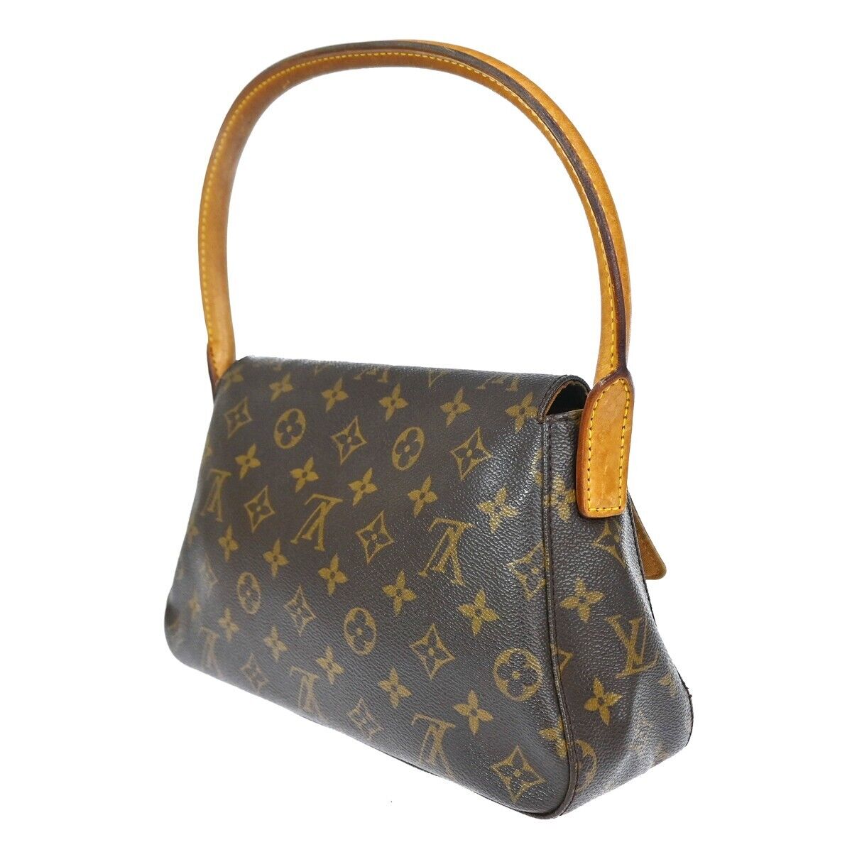 LOUIS VUITTON Mini Looping Hand Bag Monogram Leather Brown France M51147 98ED470