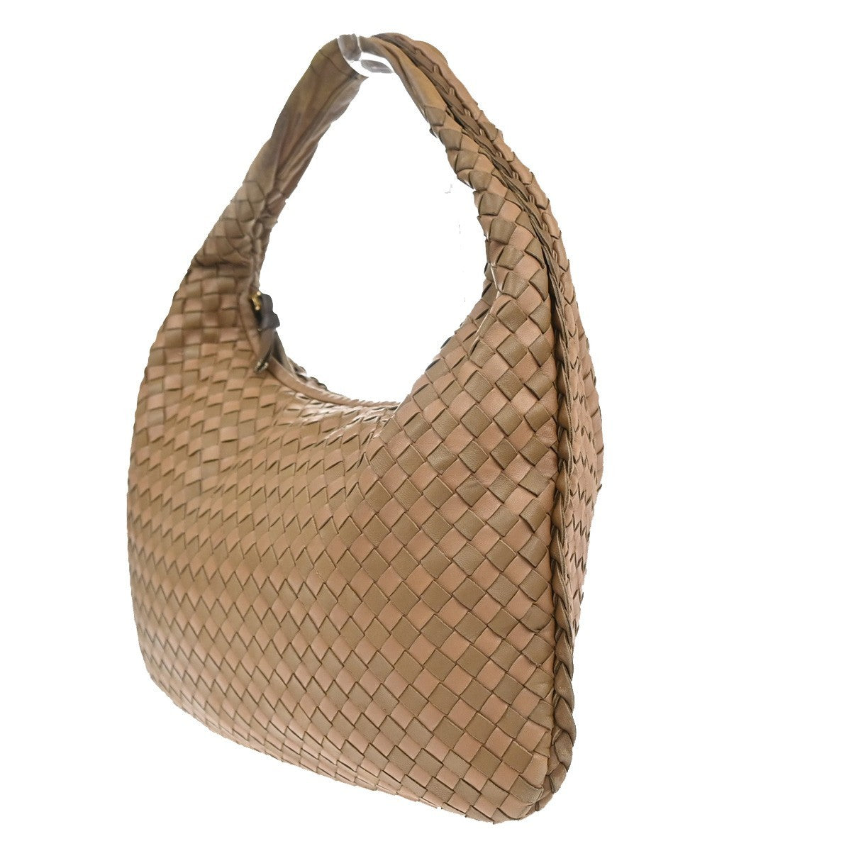 BOTTEGA VENETA Logo Intrecciato Shoulder Hand Bag Leather Beige Italy 59MA502