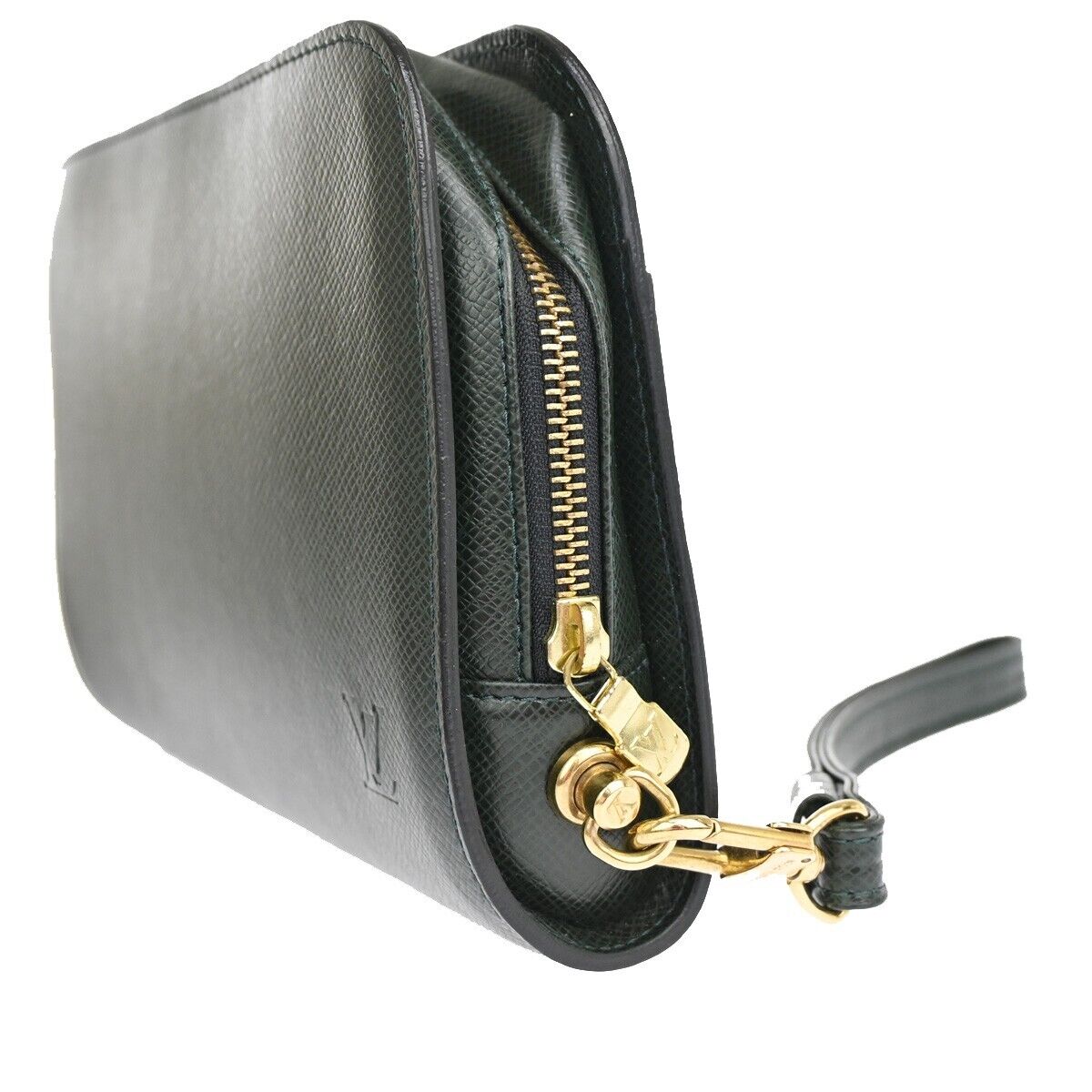 LOUIS VUITTON LV Logo BAIKAL Clutch Hand Bag Taiga Leather Epicea M30184 63FA407