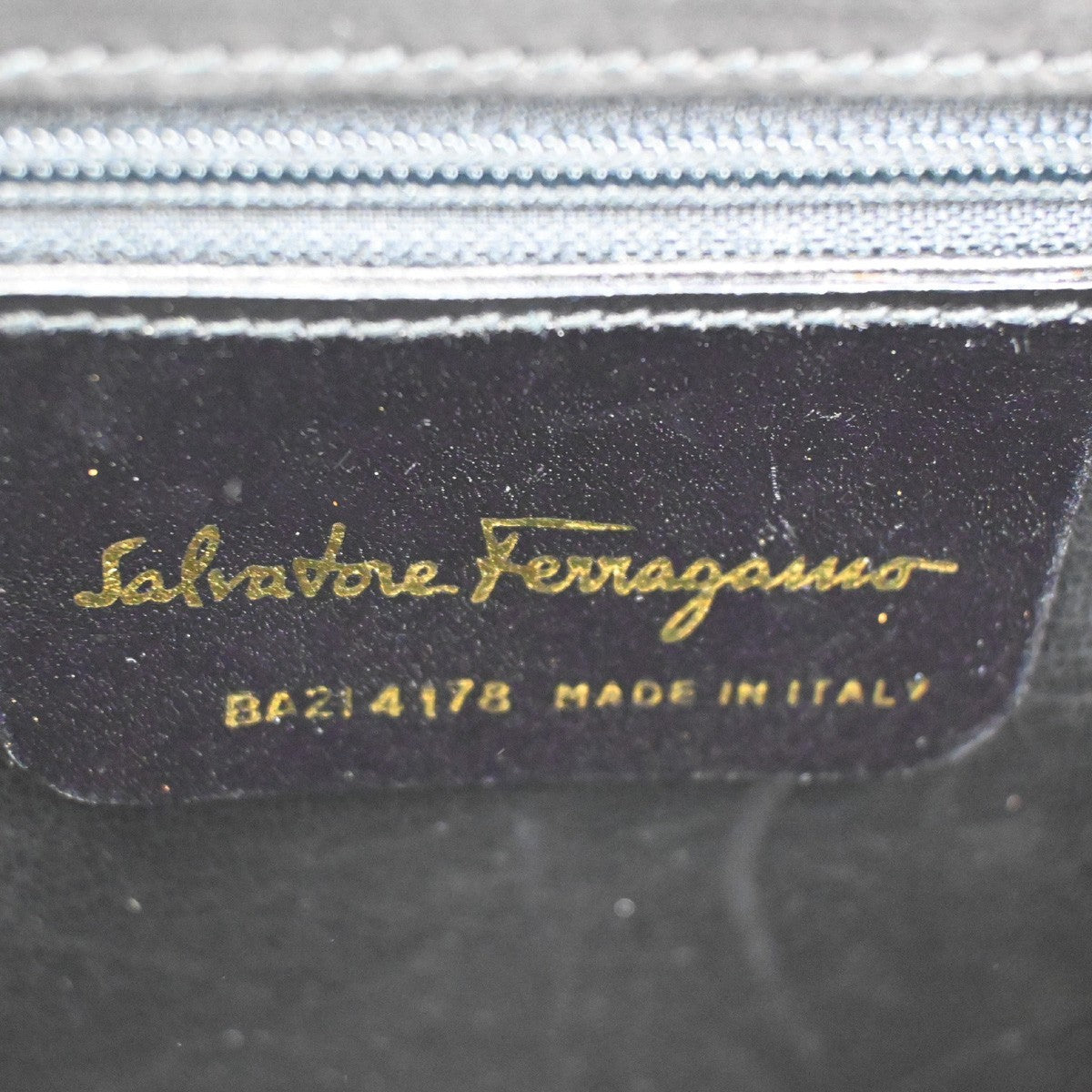 SALVATORE FERRAGAMO 2way Vara Hand Bag Canvas Suede Leather Black GHW 80ZA208
