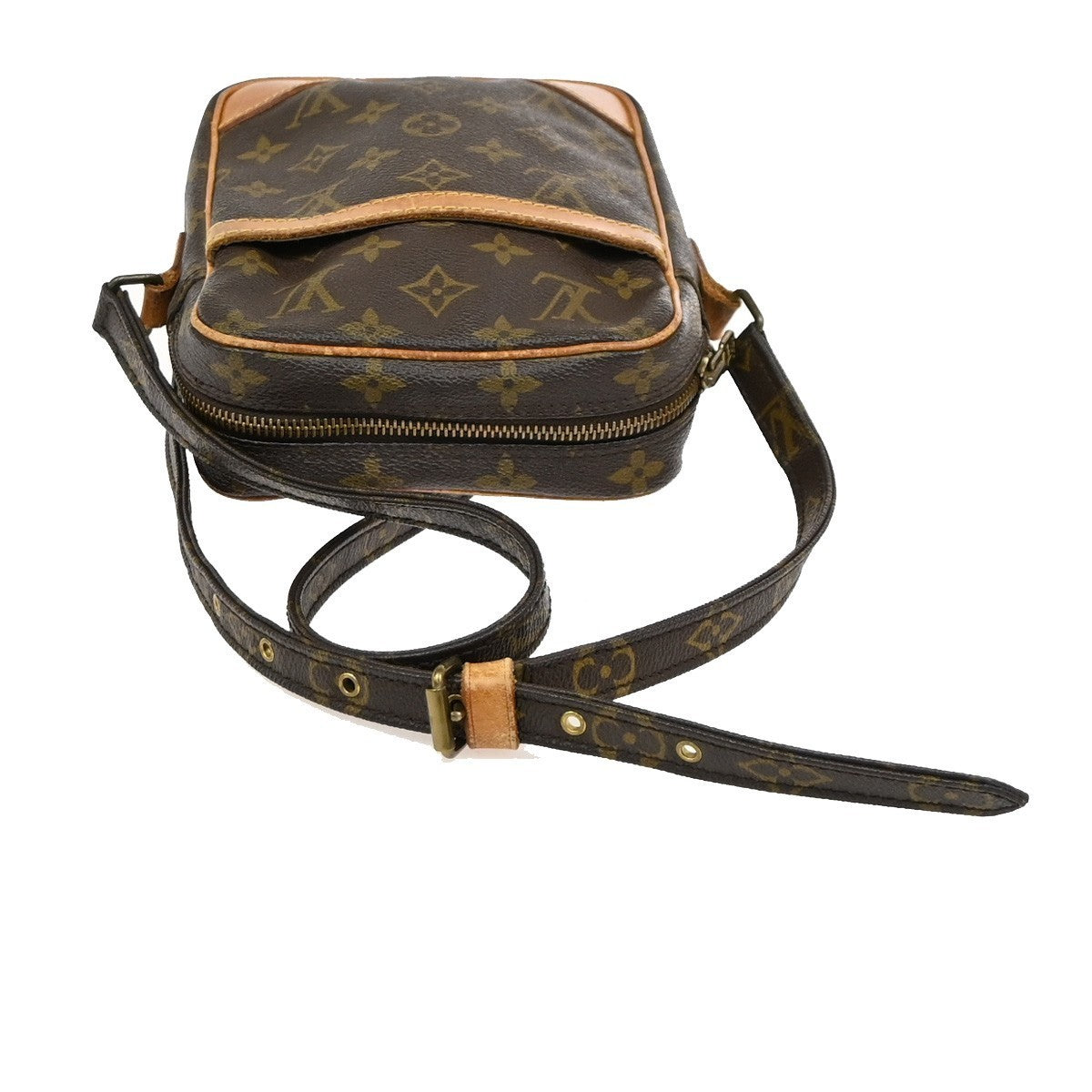 LOUIS VUITTON Danube Shoulder Bag Monogram Leather Brown France M45266 65KD159