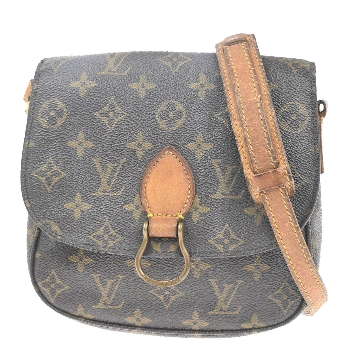 LOUIS VUITTON Saint Cloud MM Shoulder Bag Monogram Leather Brown M51243 60MA420