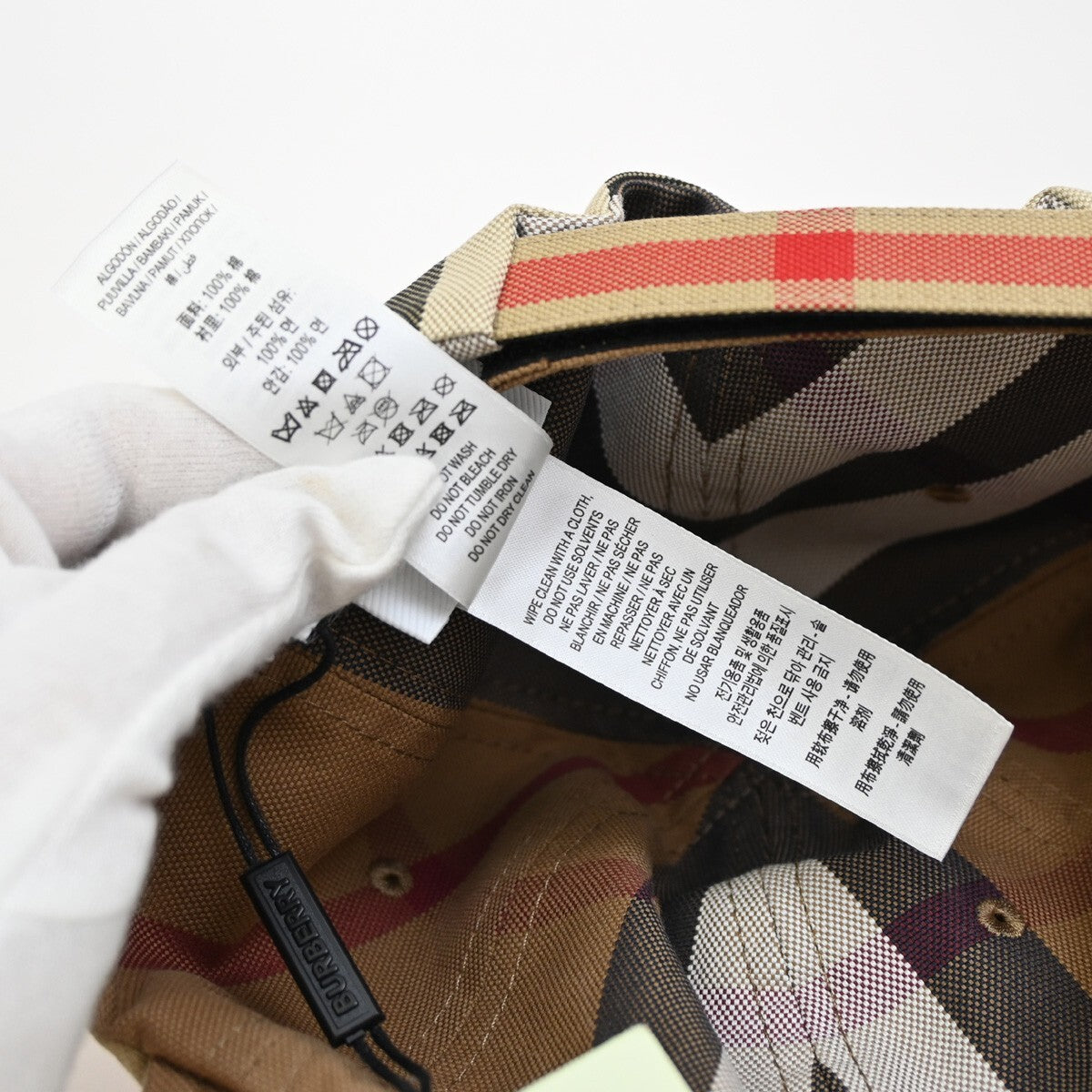 BURBERRY Logo Nova Check Baseball Hat Cap Size M Cotton Brown 69RF256