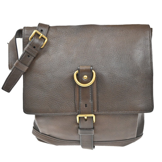 PRADA MILANO Shoulder Hand Crossbody Bag Grained Leather Brown Italy 87ZA201