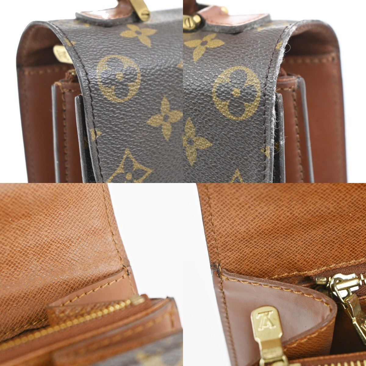 LOUIS VUITTON Concorde Hand Bag Monogram Leather Brown France M51190 89MA598