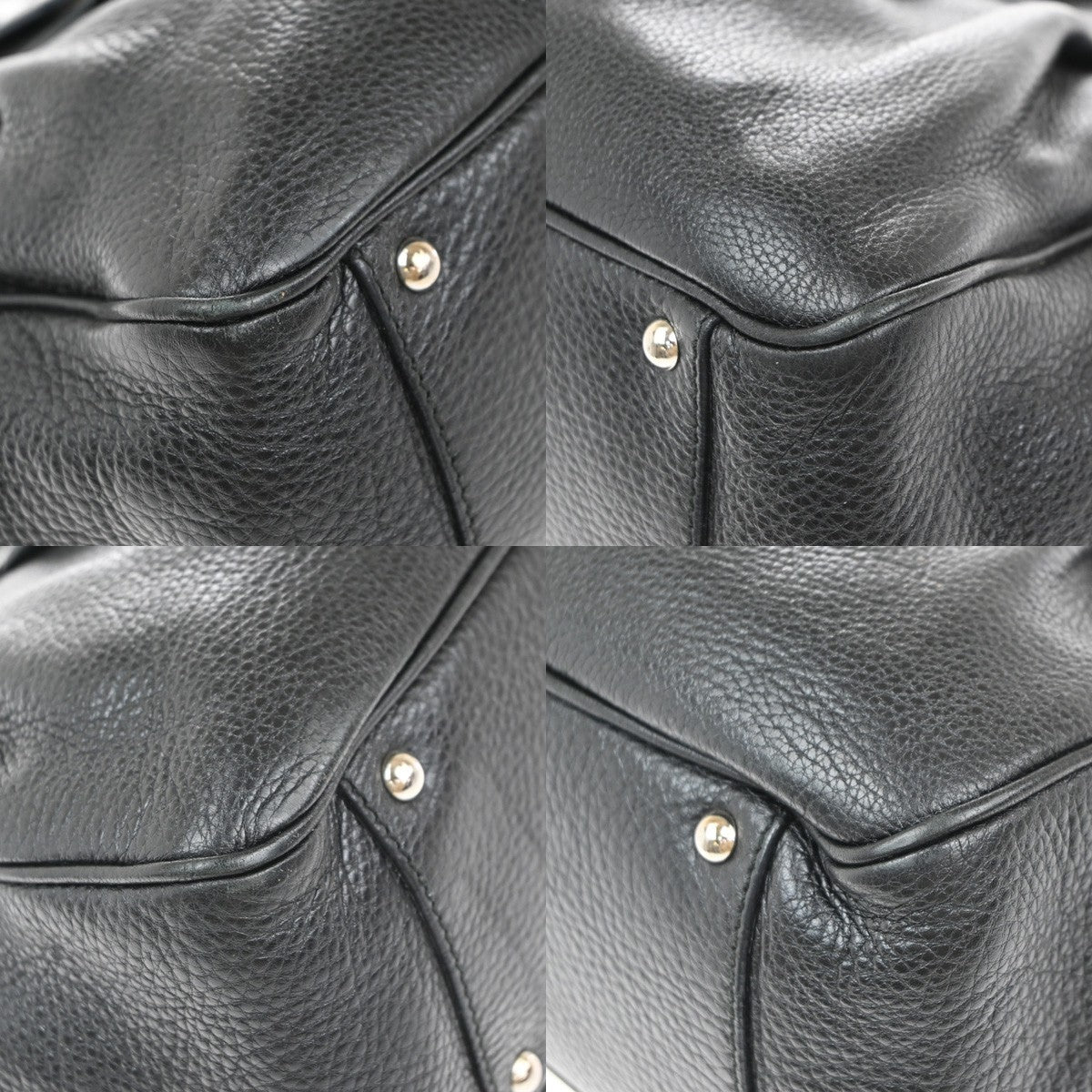 SALVATORE FERRAGAMO Logo Gancini Hand Bag Leather Black SHW Italy 36EG392