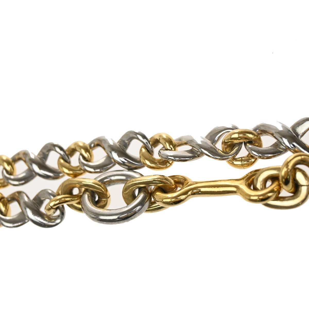 LOUIS VUITTON Logo Chain Long Necklace Gold Silver Italy M62837 87KP110