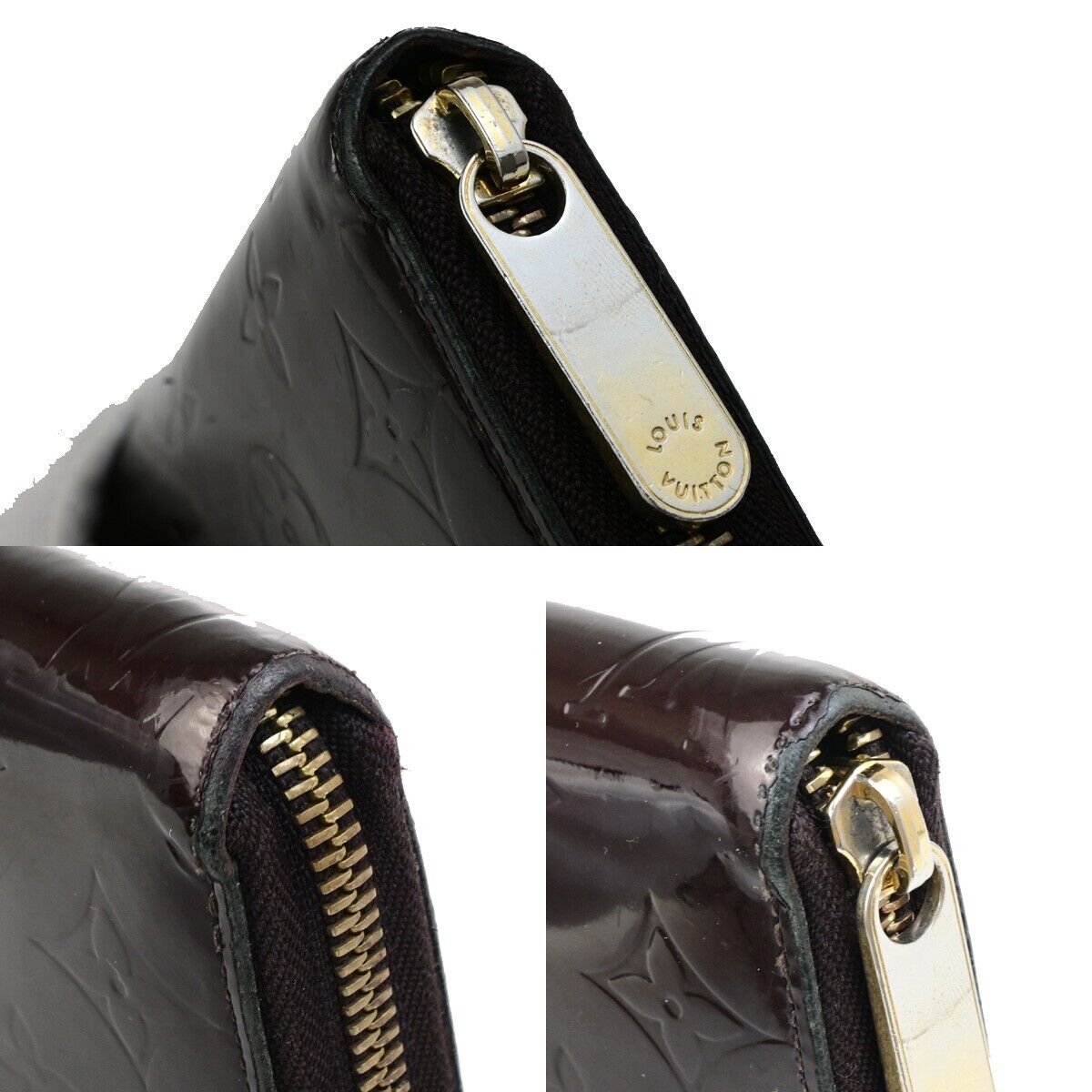 LOUIS VUITTON Zippy Long Wallet Monogram Vernis Leather Brown M91458 02ED385