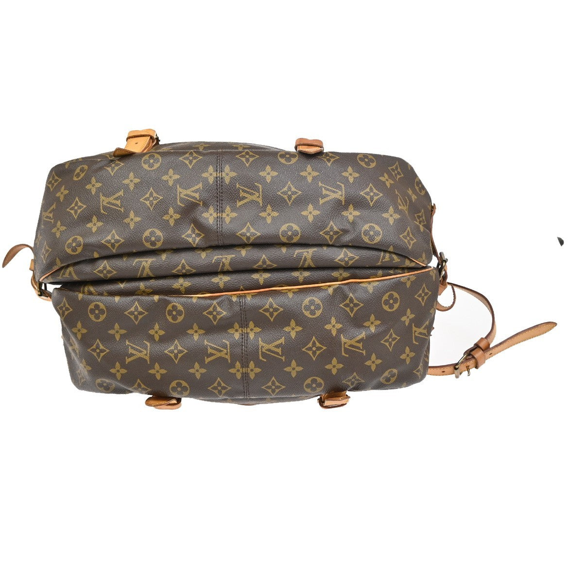 LOUIS VUITTON Logo Saumur 43 Shoulder Bag Monogram Leather Brown M42252 84ZA235