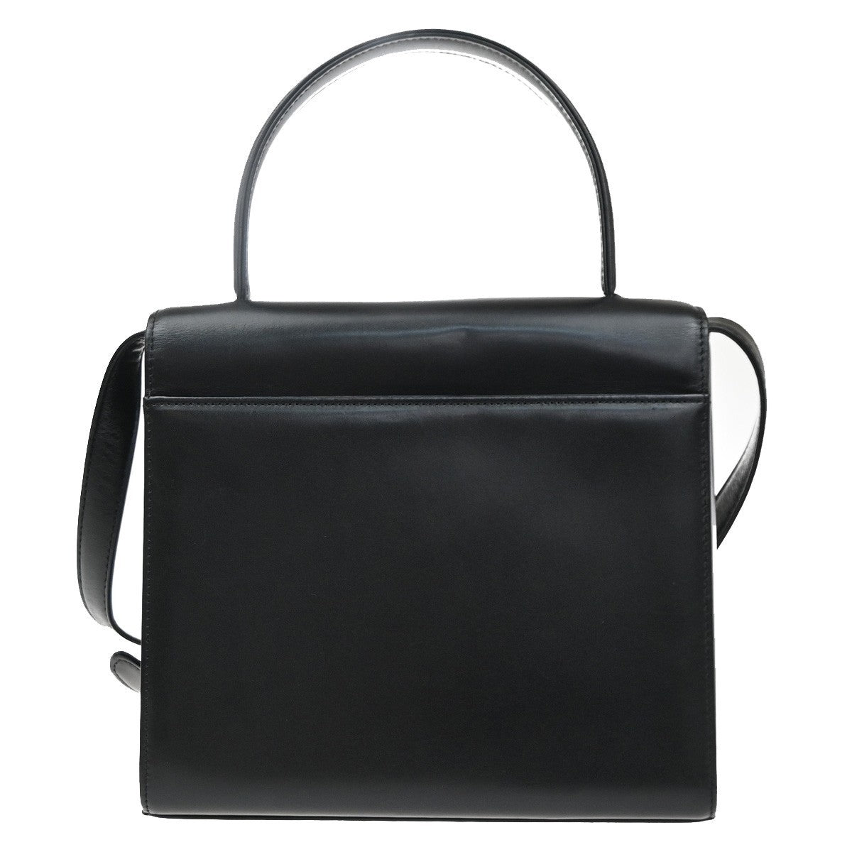 GIVENCHY Logo 2way Shoulder Hand Bag Leather Black GHW Japan 05MA543