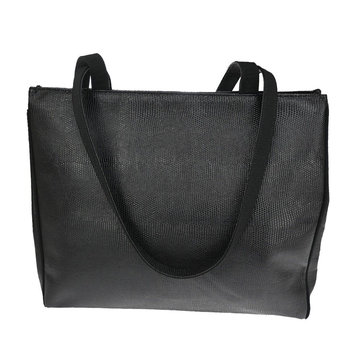 SALVATORE FERRAGAMO Vara Tote Shoulder Bag Canvas Embossing Leather BK 64EA311