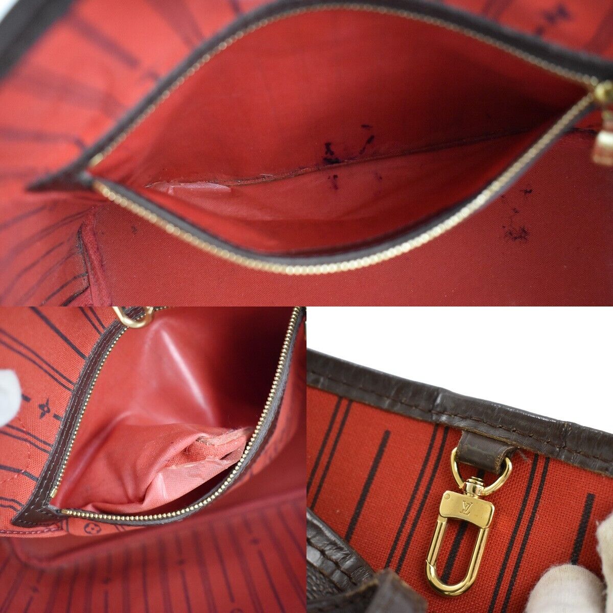 LOUIS VUITTON Neverfull PM Shoulder Tote Bag Damier Leather Brown N51109 17YE271