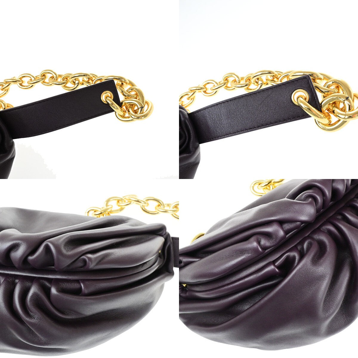 BOTTEGA VENETA Logo The Chain Pouch Body Shoulder Bag Leather BX GHW 609RK530