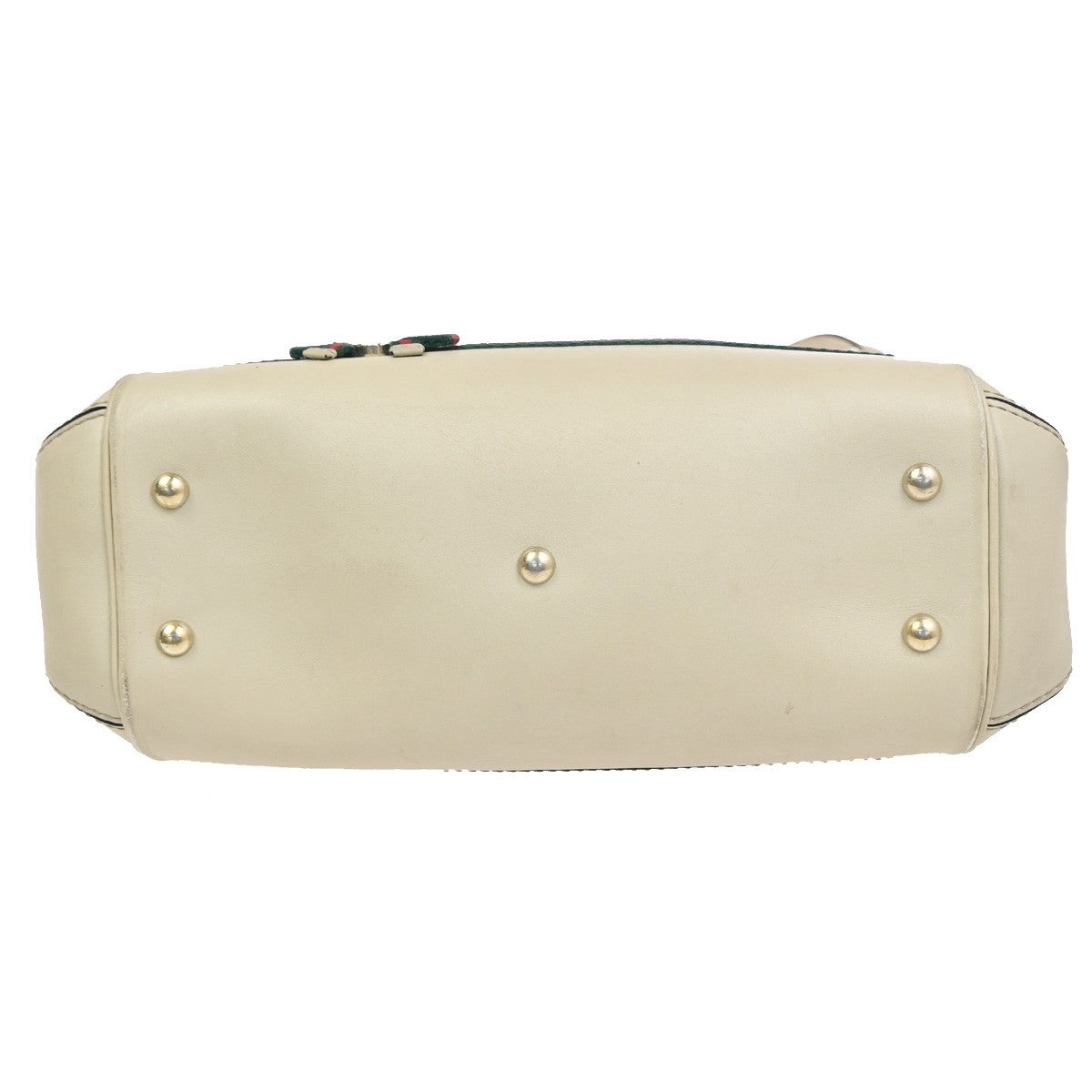 GUCCI GG Sherry Ribbon 2Way Shoulder Hand Bag Canvas Leather Ivory Italy 38KC760