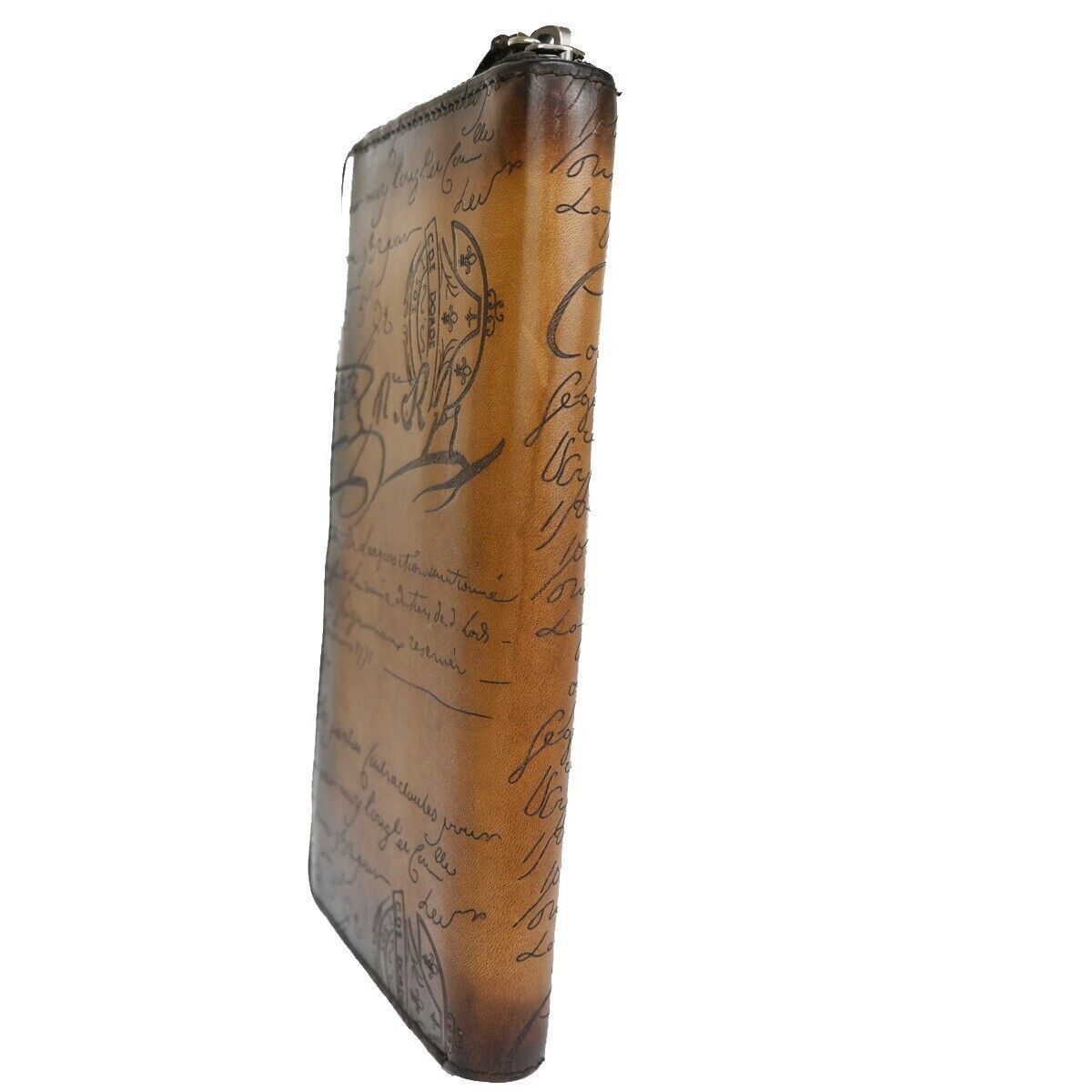 BERLUTI Logo Itauba Long Zip Around Wallet Scritto Leather Brown Italy 16RJ380