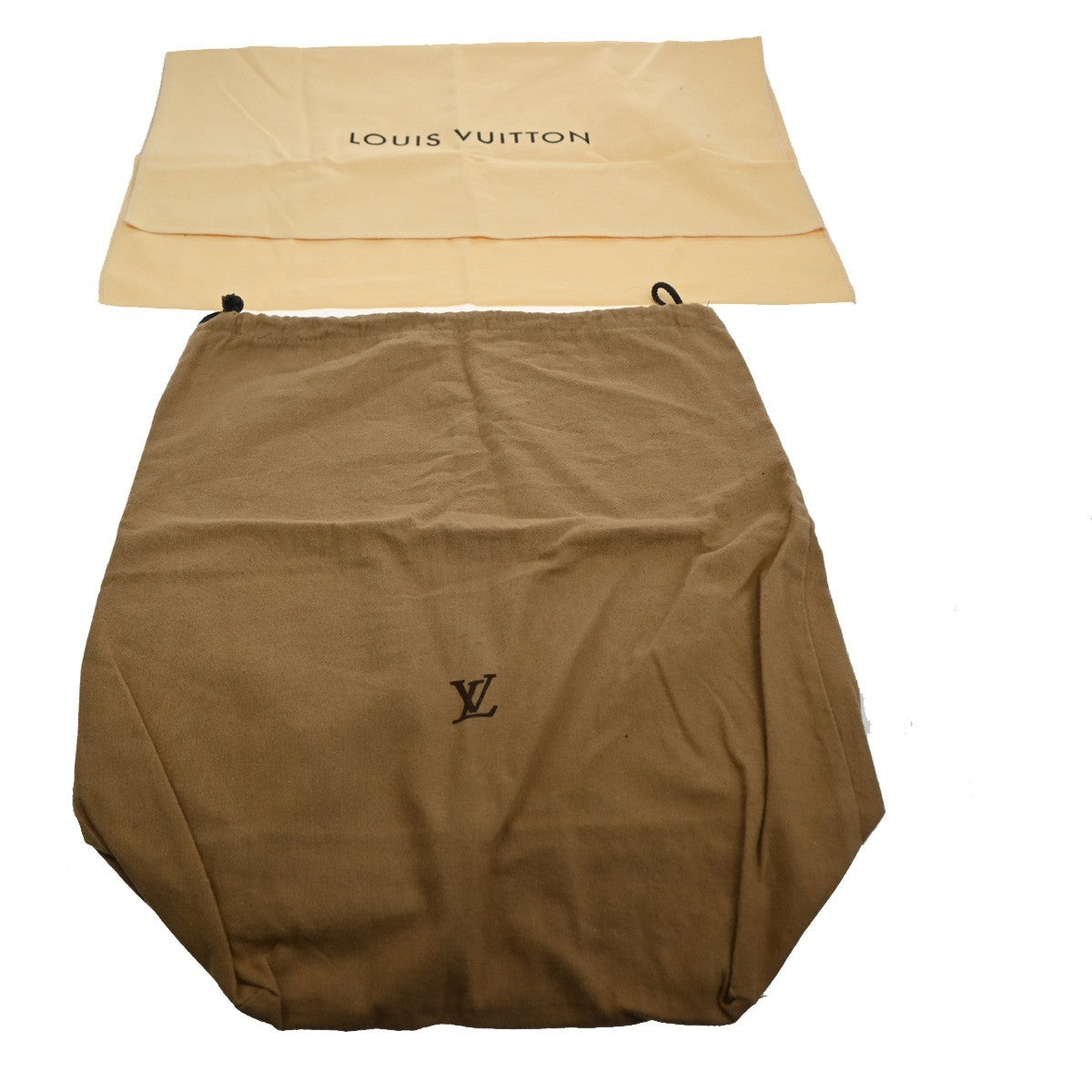 LOUIS VUITTON Logo 10 Set Dust Bag Drawstring Canvas Cotton Beige Brown 09KC083