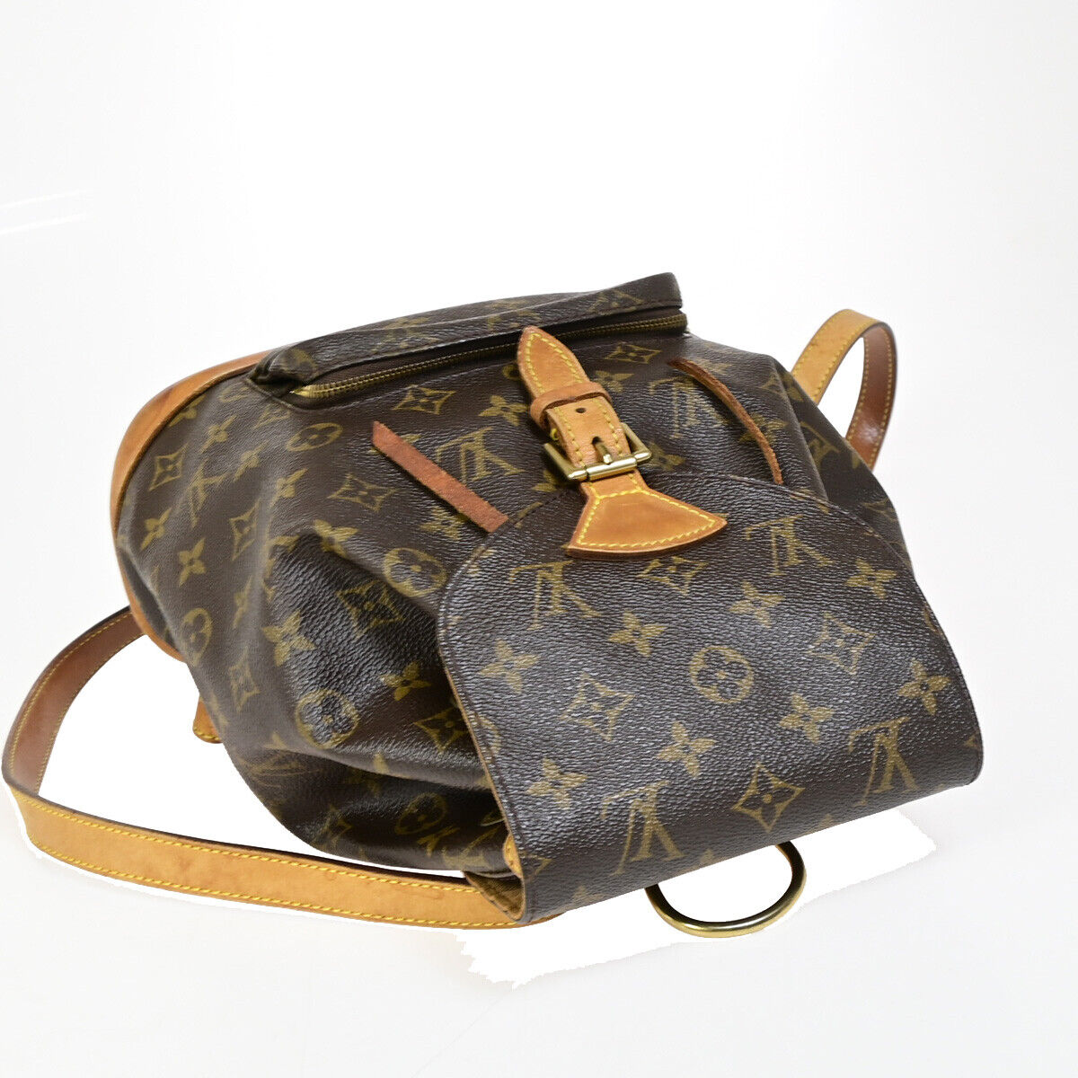 LOUIS VUITTON Montsouris GM Backpack Bag Monogram Leather Brown M51135 77YE693