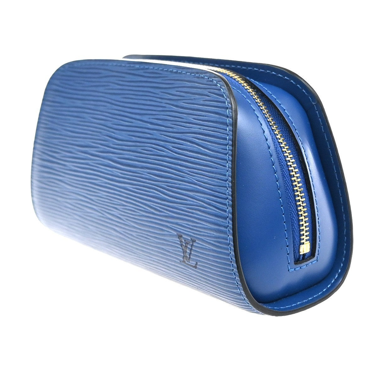 LOUIS VUITTON LV Logo Dauphine PM Pouch Epi Leather Blue France M48445 60KD049