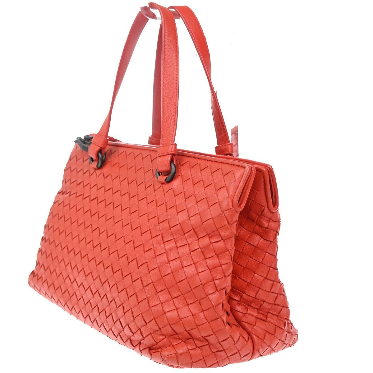 BOTTEGA VENETA Logo Intrecciato 2way Shoulder Hand Bag Leather Red Italy 99MA144