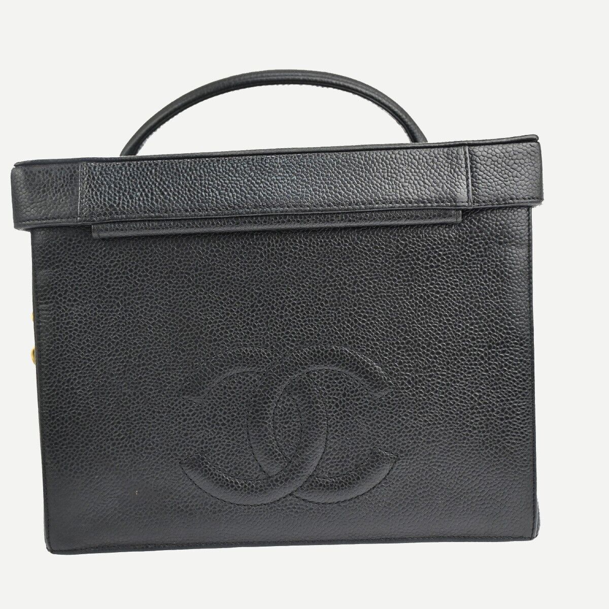 CHANEL CC Logo 2Way Vanity Shoulder Hand Bag Caviar Skin Leather BK GHW 620RJ692