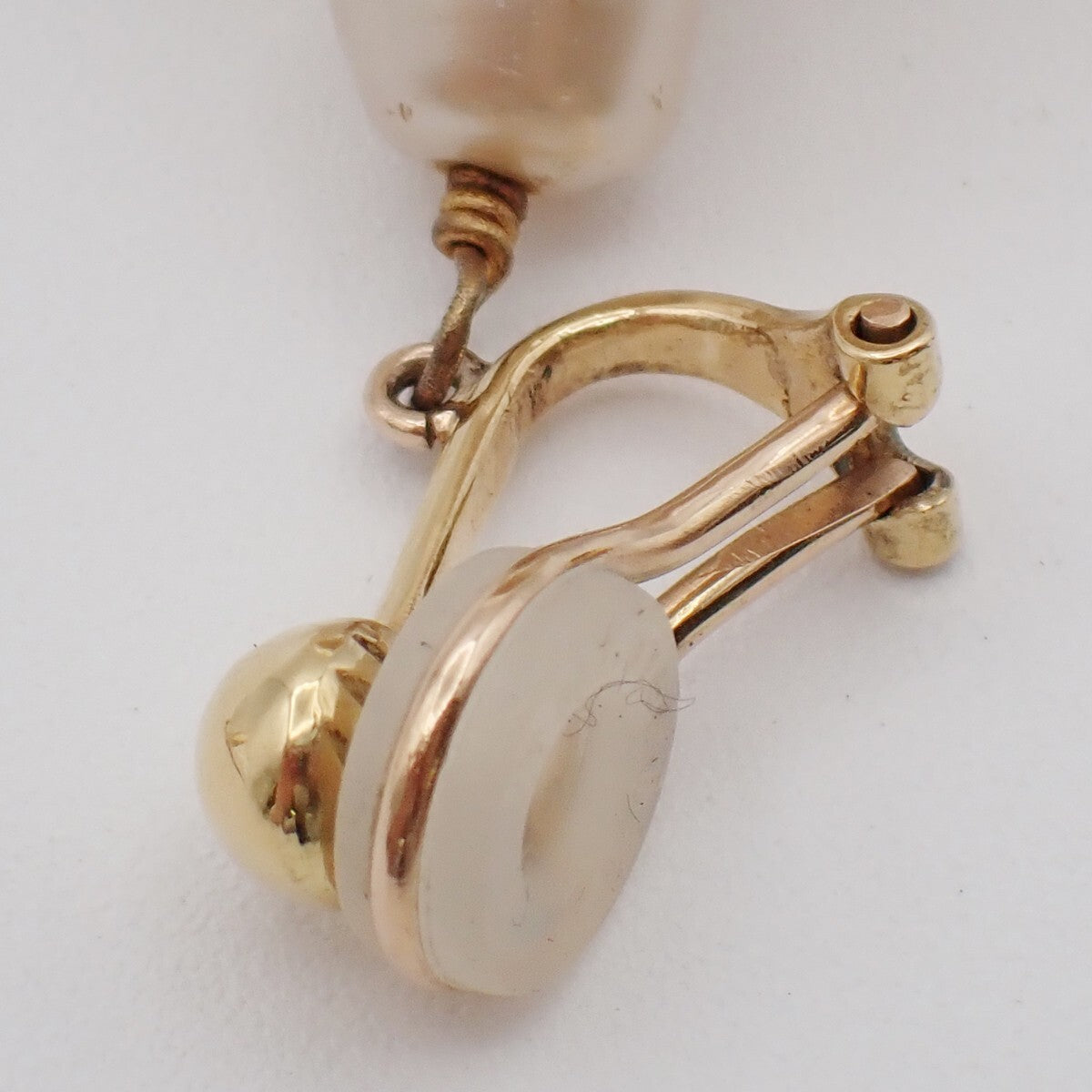 CHANEL CC Logo Imitation Pearl Dangle Drop Earrings Clip-On White GHW 36RF369
