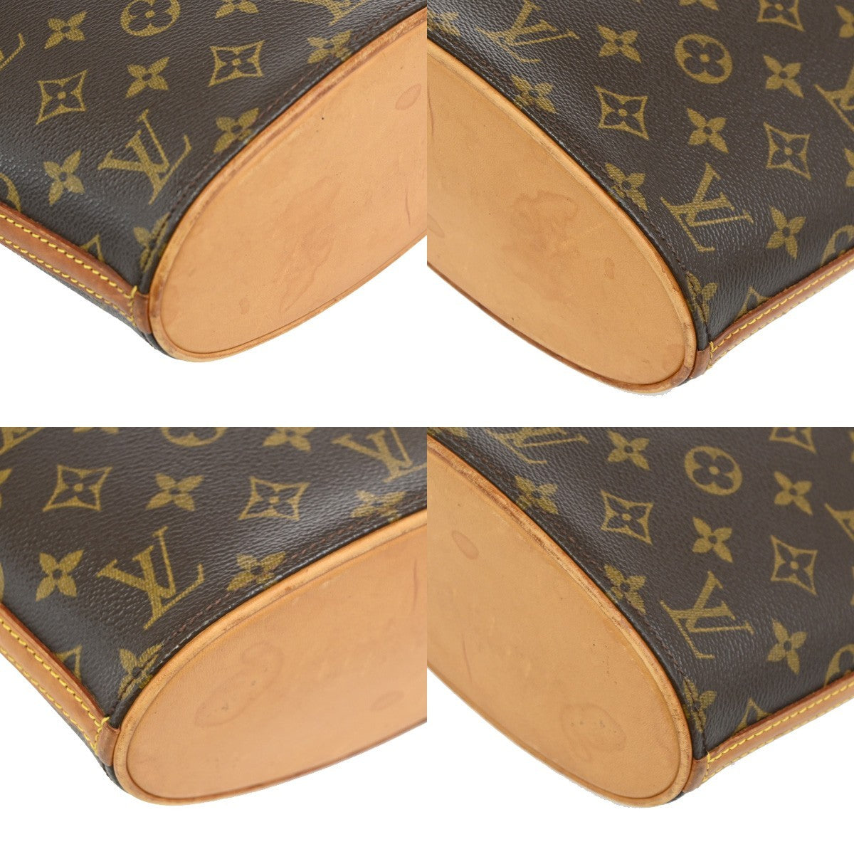 LOUIS VUITTON Logo Drouot Shoulder Bag Monogram Leather Brown M51290 79PA009