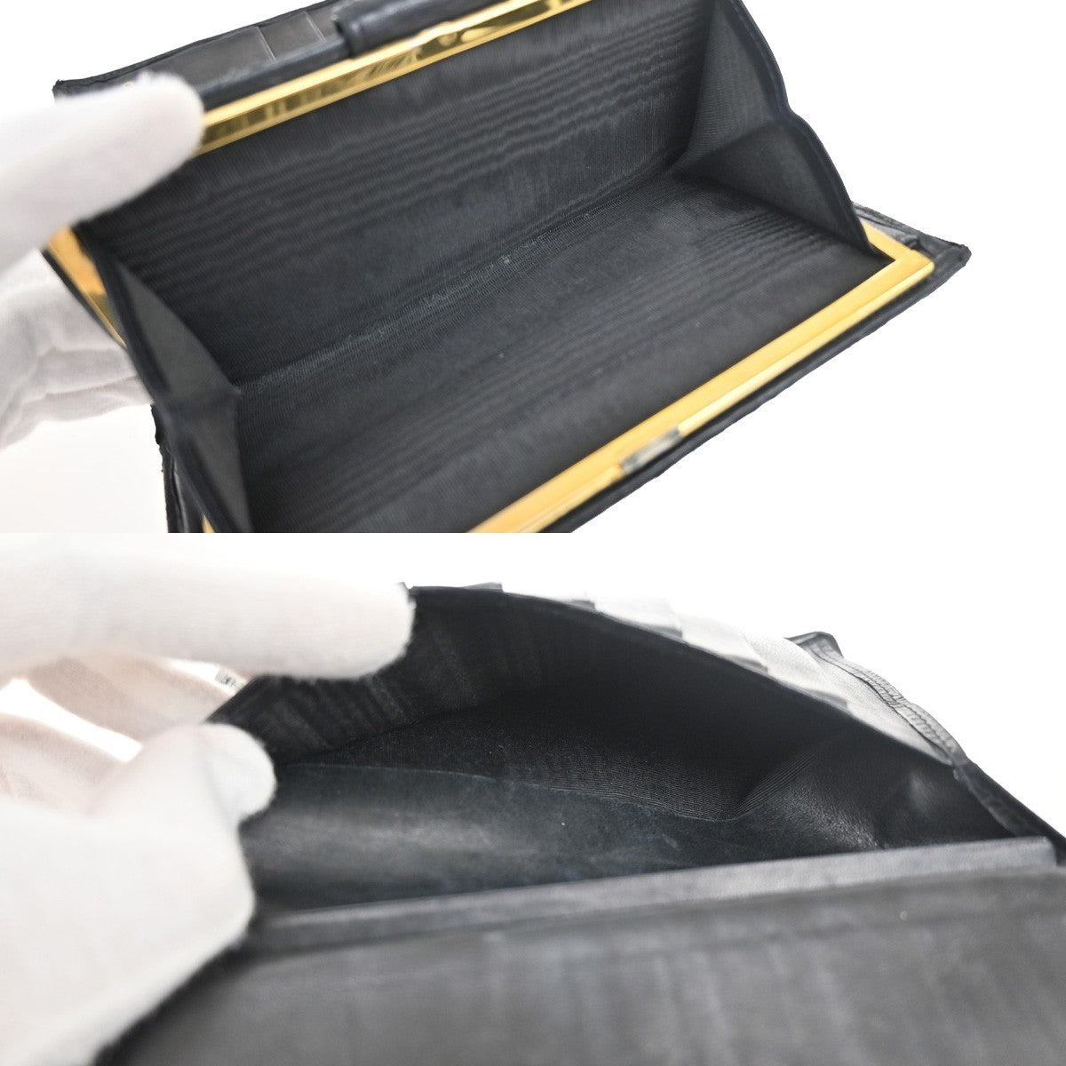 CHANEL CC Logo Bicolore Bifold Long Wallet Leather Black GHW France 66CA424