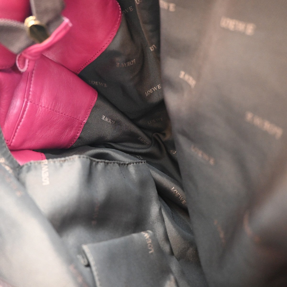 LOEWE Anagram Logo Nappa Aire Hand Bag Leather Pink GHW Spain 85RL517