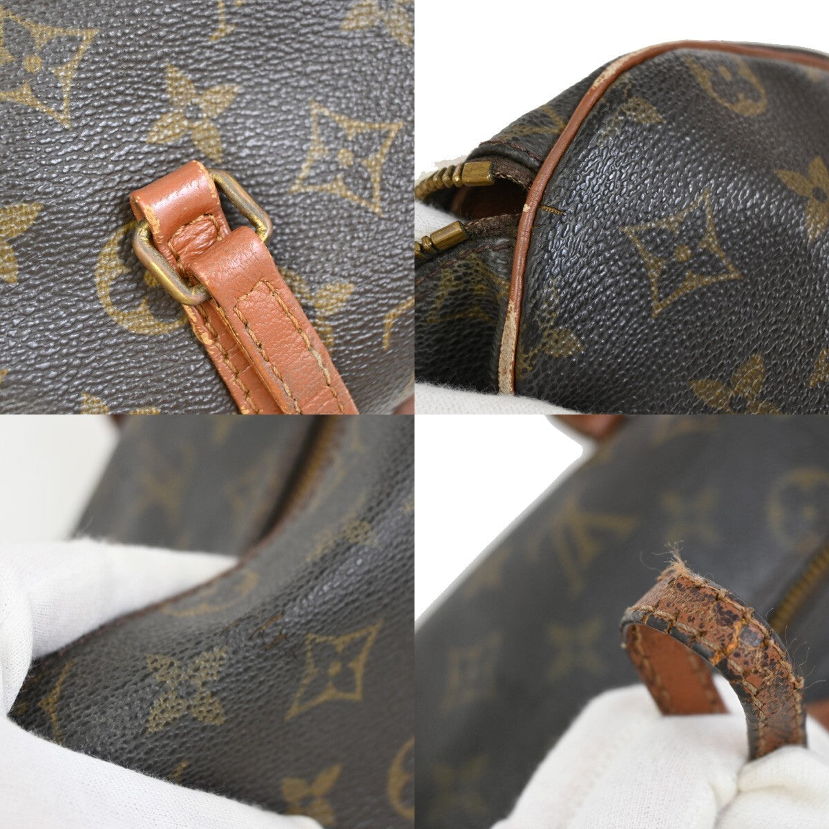 LOUIS VUITTON Logo PAPILLON 26 Hand Bag Monogram Leather Brown M51366 68FB581