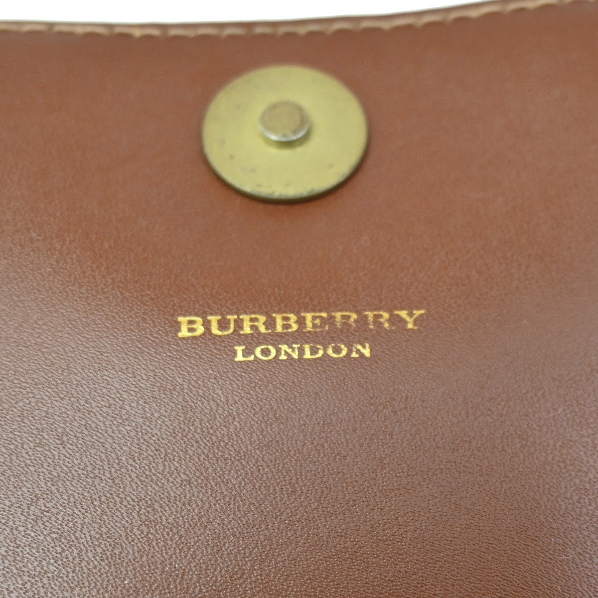 BURBERRY Logo Nova Check Shoulder Bag PVC Leather Brown GHW 31CA247