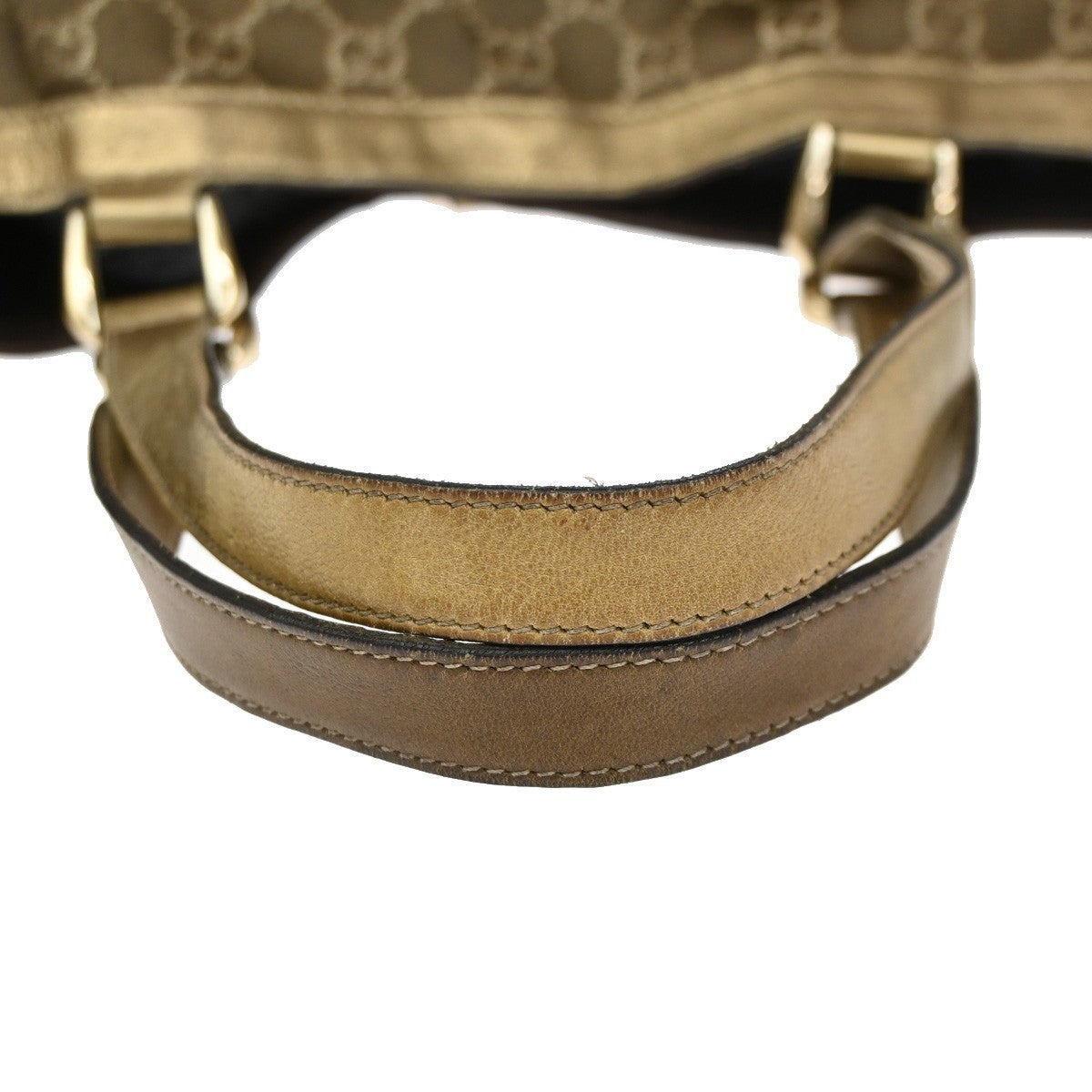 GUCCI Logo Abbey GG Pattern Shoulder Bag Satin Leather Brown GHW Italy 69YJ171