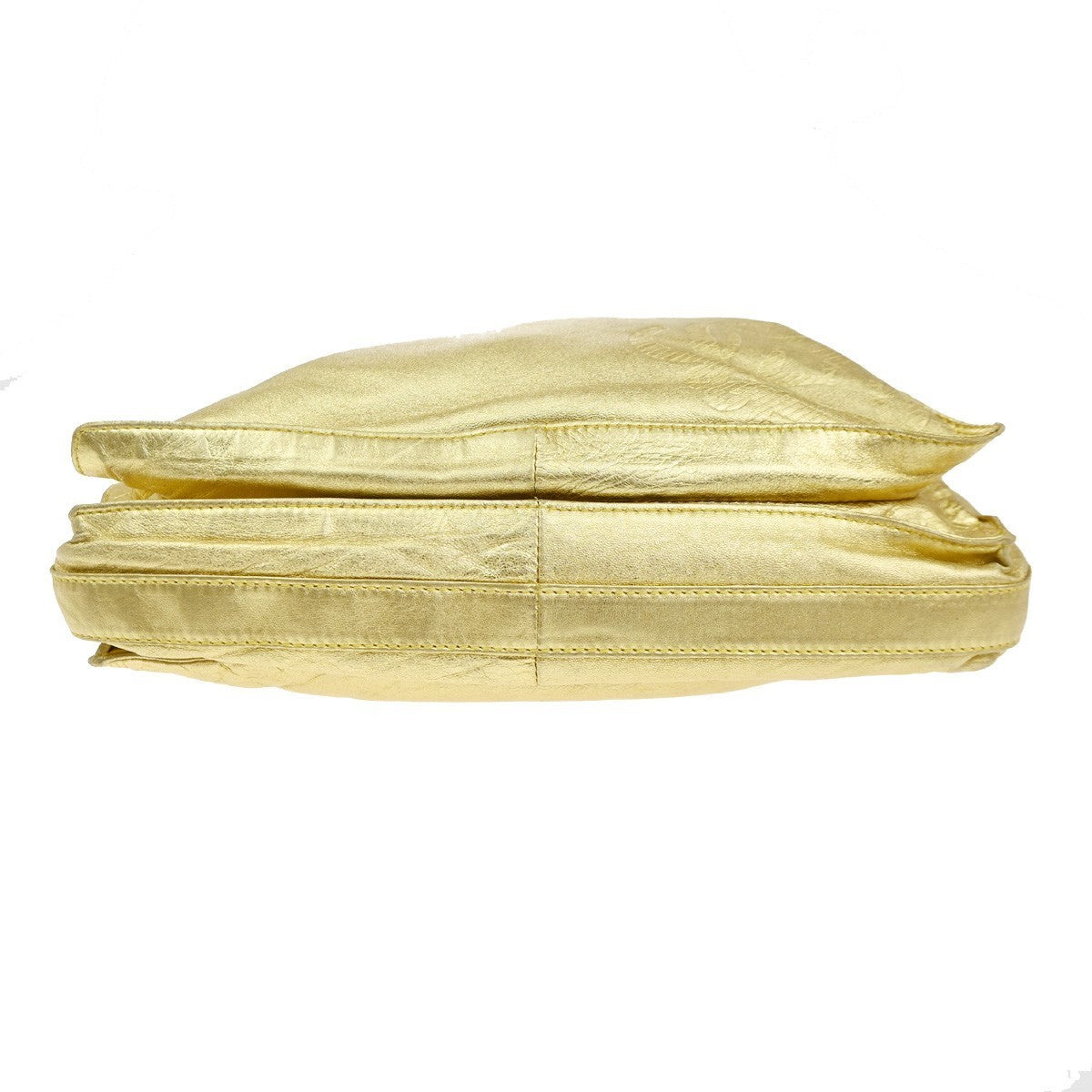 LOEWE LOGO Anagram Drawstring Crossbody Shoulder Bag Leather Gold GHW 38TA510