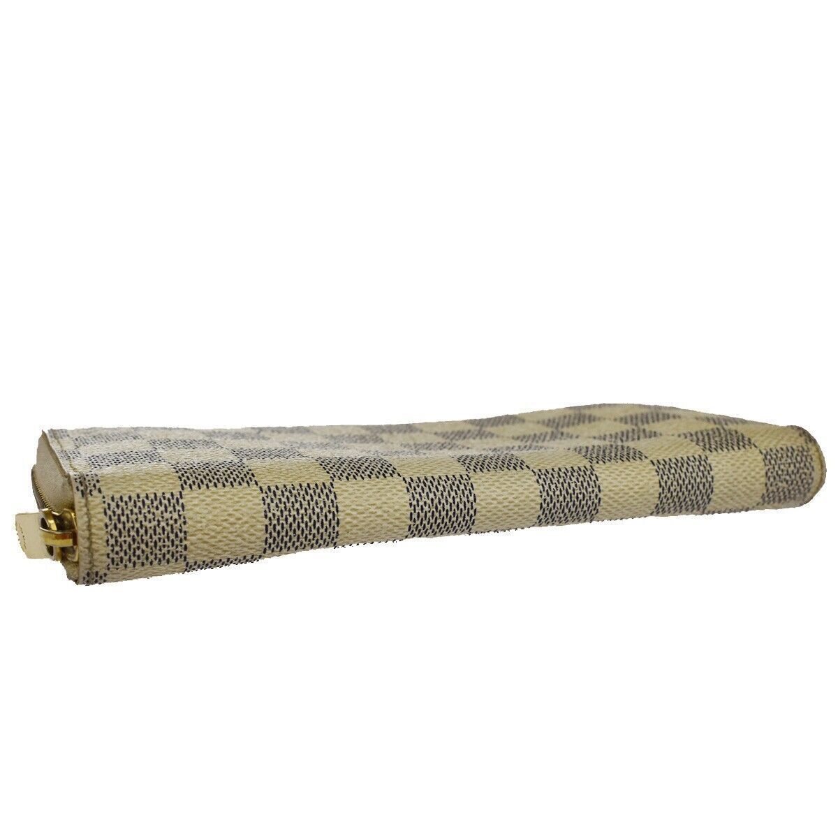 LOUIS VUITTON Zippy Wallet Long Bifold Damier Azur Leather WE N60019 30YC188