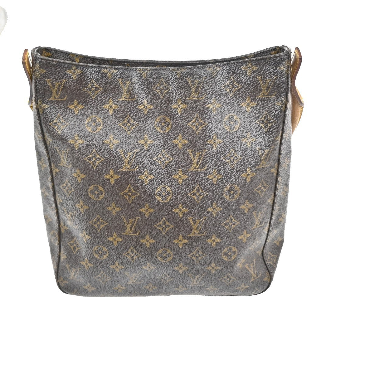 LOUIS VUITTON Logo Looping GM Shoulder Bag Monogram Leather Brown M51145 36MA043