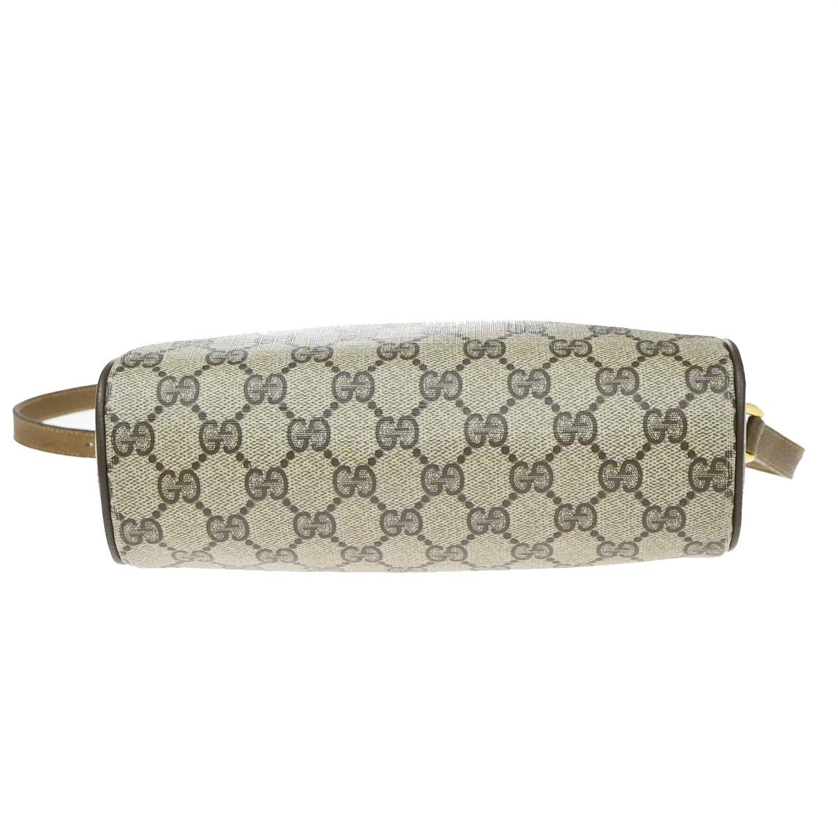 GUCCI Logo Web Sherry GG Pattern Shoulder Bag PVC Leather Brown Italy 67YJ168