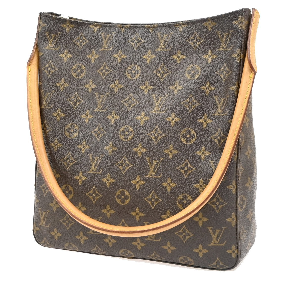 LOUIS VUITTON Logo Looping GM Shoulder Bag Monogram Leather Brown M51145 18PA109