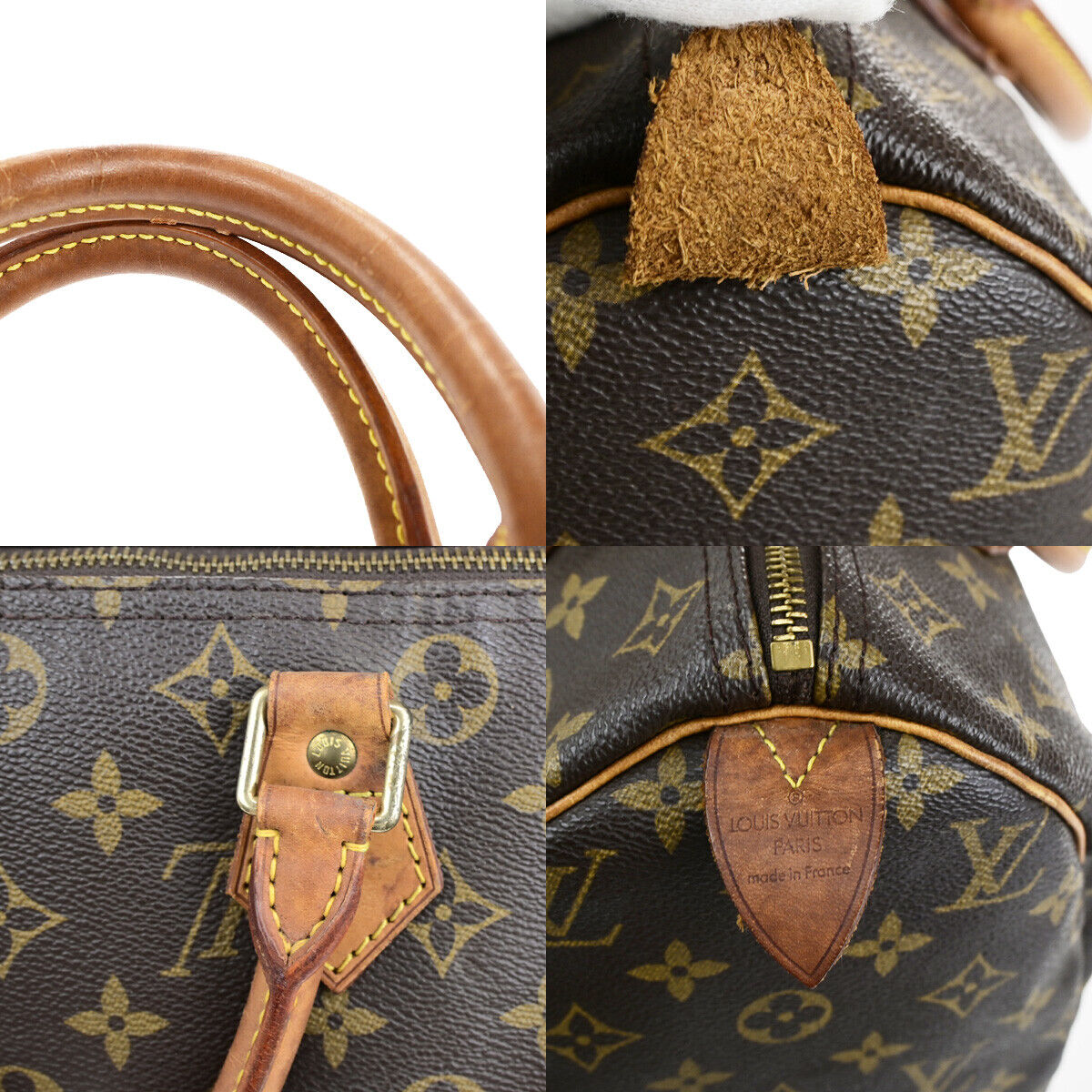 LOUIS VUITTON Speedy 30 Travel Hand Bag Monogram Leather Brown M41526 85SJ485