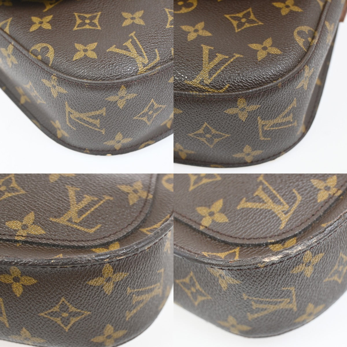 LOUIS VUITTON Saint Cloud GM Shoulder Bag Monogram Leather Brown M51242 34YJ084