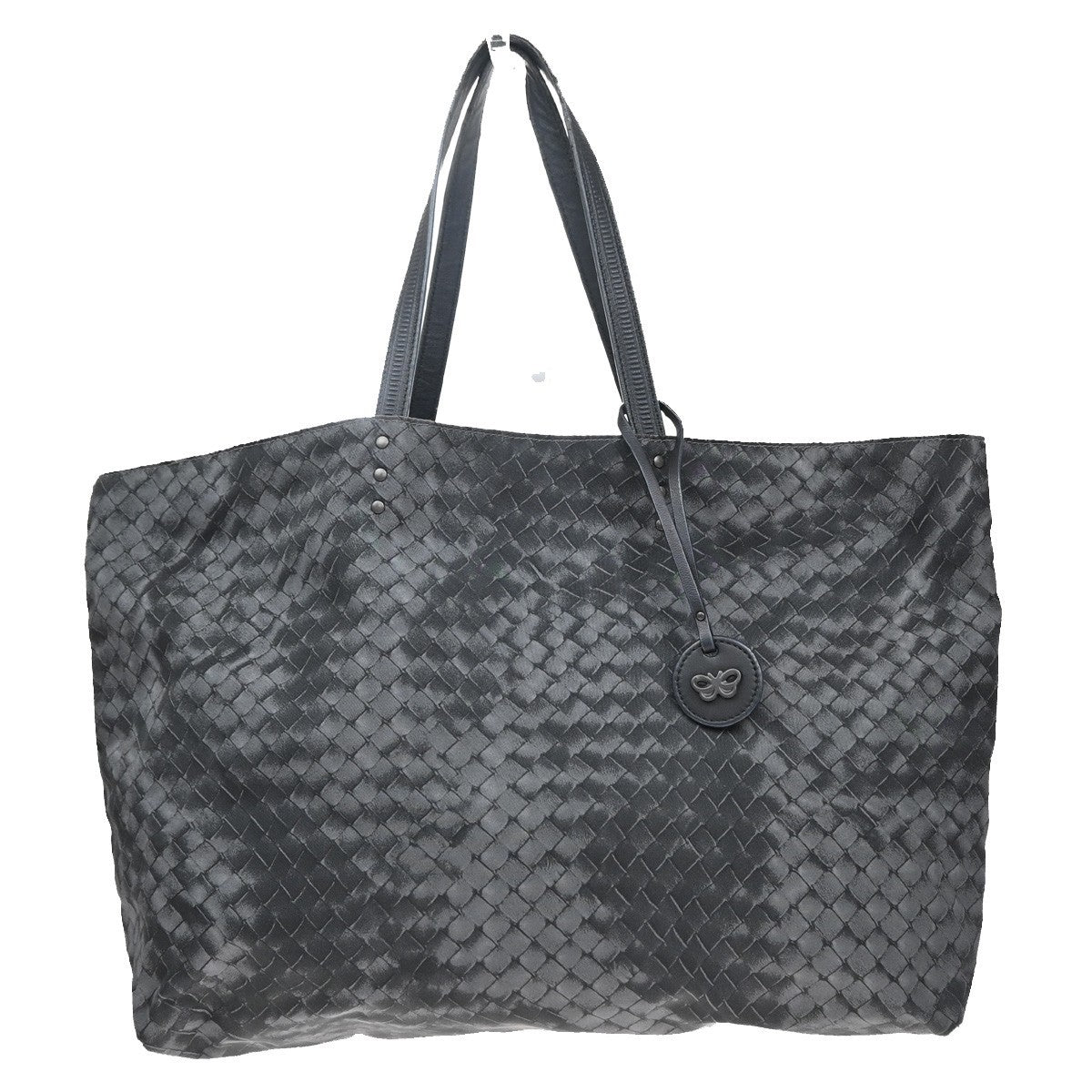 BOTTEGA VENETA Intrecciato Intrecciolusion Hand Bag Nylon Leather Gray 02EG122