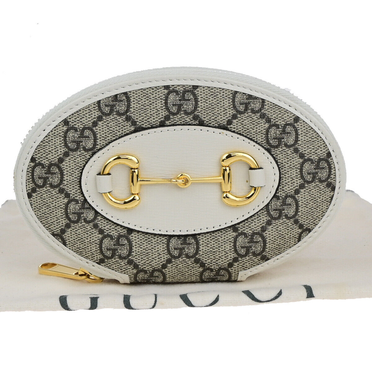 GUCCI Horsebit 1955 GG Pattern Coin Case Wallet Supreme Leather WE BN 79RK736