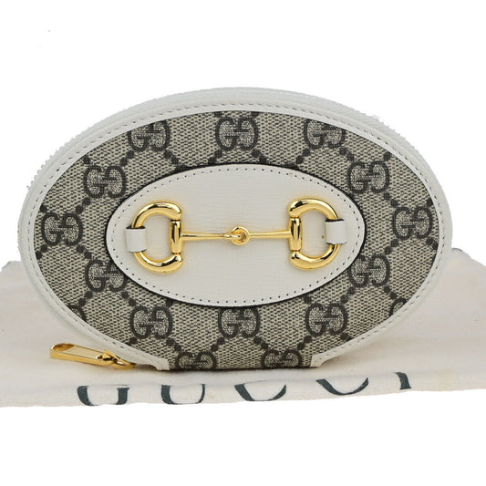 GUCCI Horsebit 1955 GG Pattern Coin Case Wallet Supreme Leather WE BN 79RK736