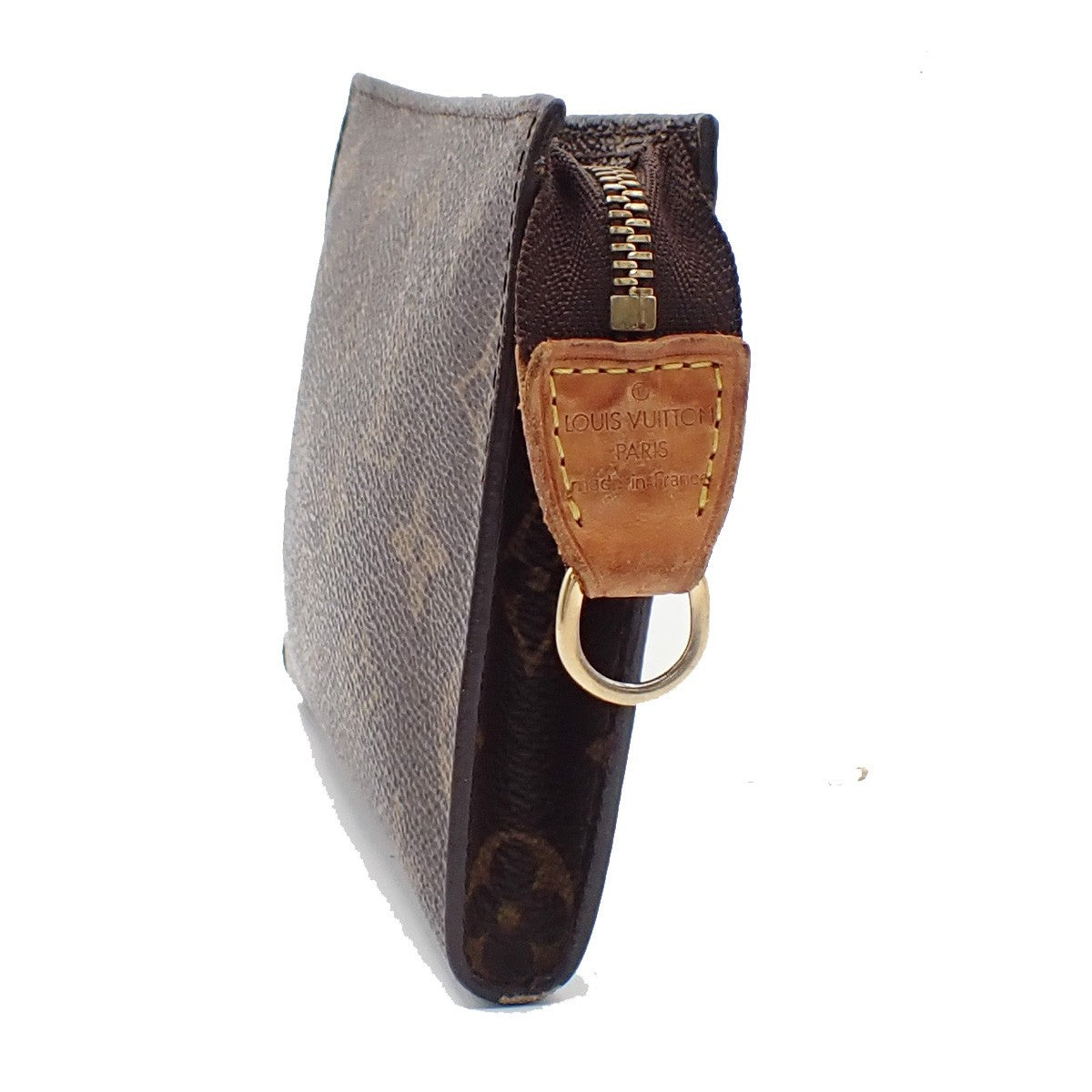 LOUIS VUITTON Logo BUCKET PM Pouch Bag Monogram Leather Brown France 60KB735