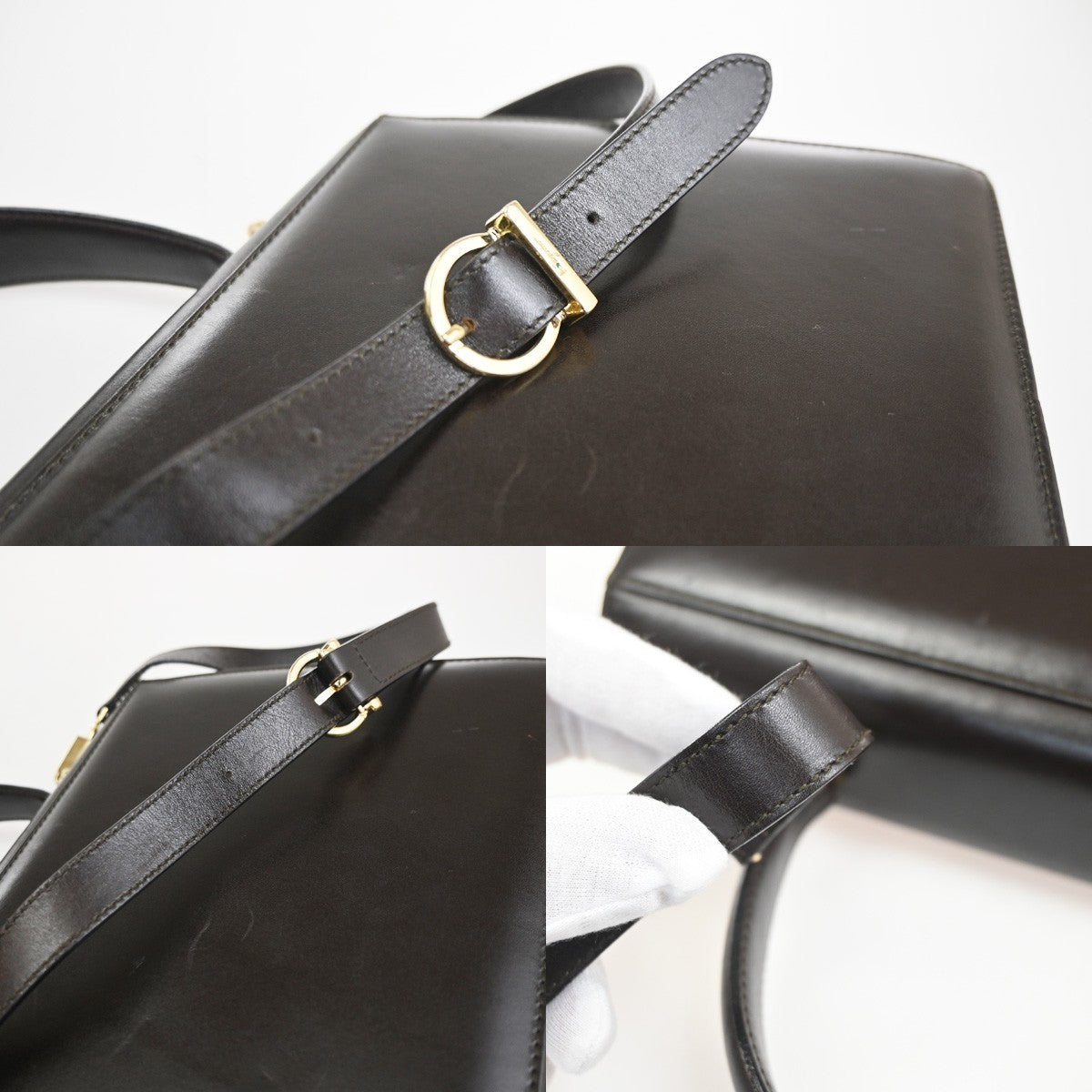 SALVATORE FERRAGAMO Gancini 2Way Shoulder Hand Bag Leather BN Italy GHW 83RL933
