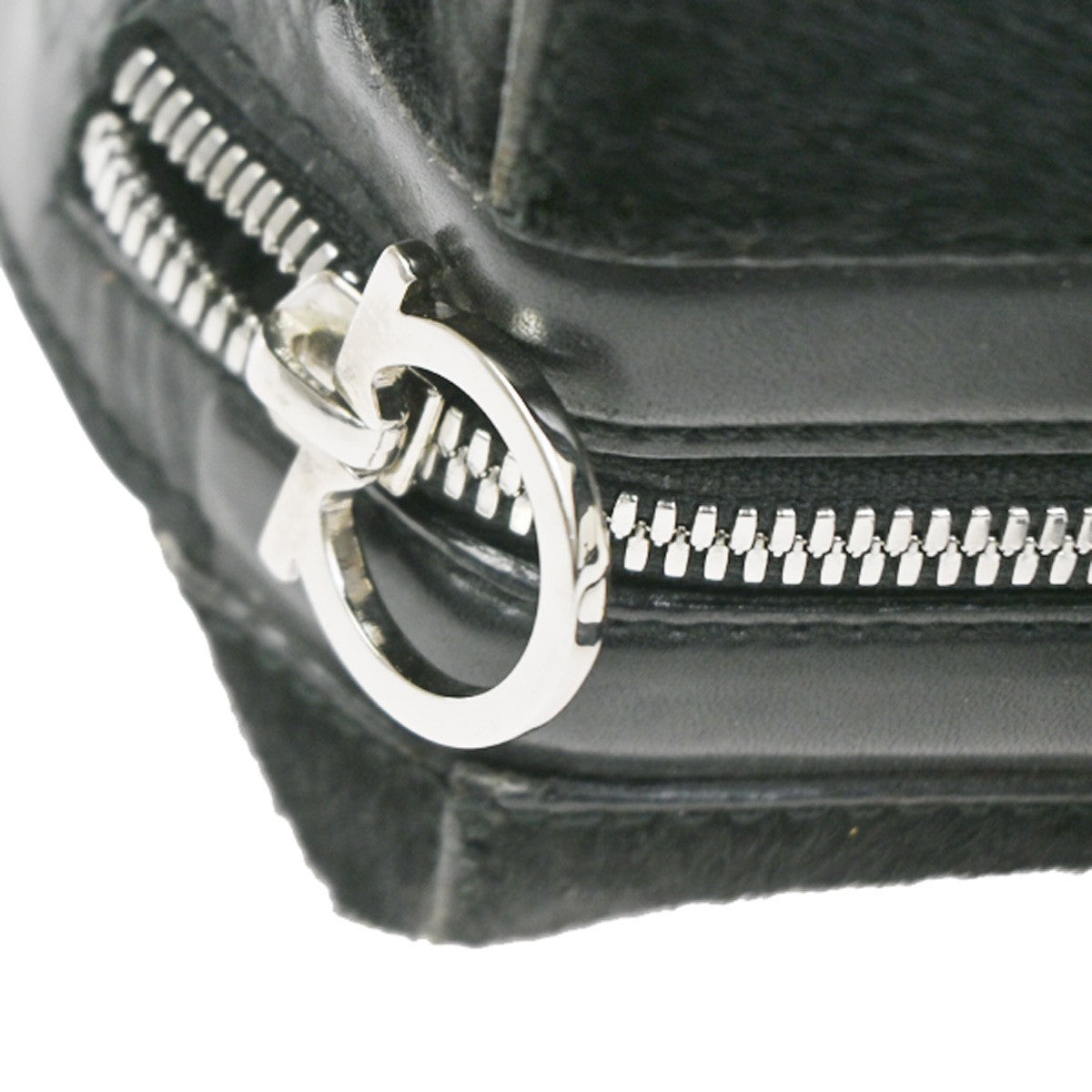 SALVATORE FERRAGAMO Logo 2WAY Shoulder Bag Fur Leather BK SHW Italy 05KC522
