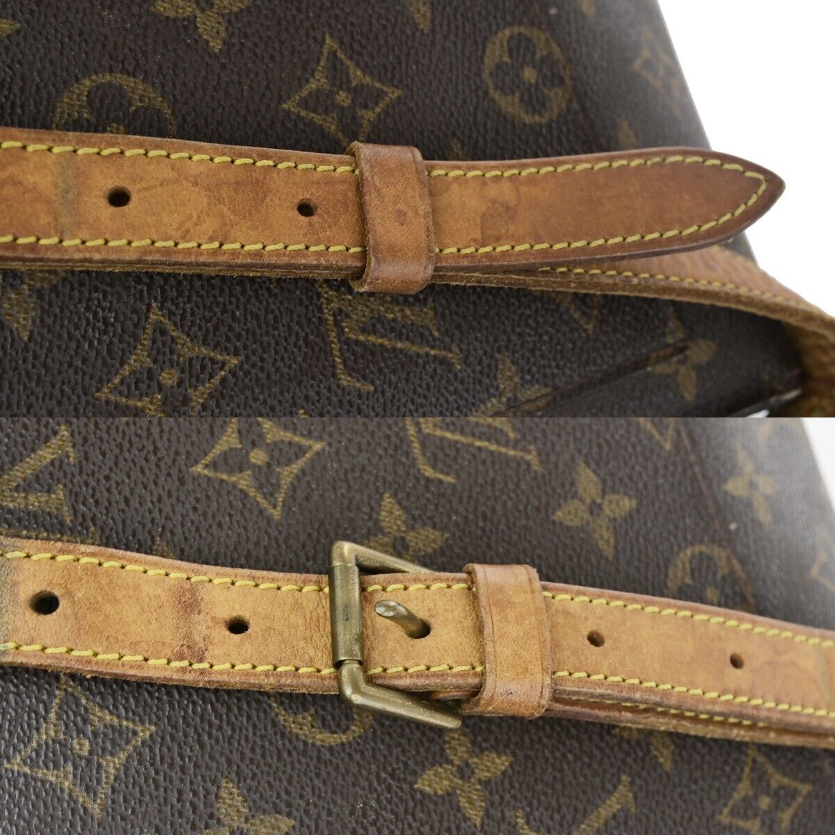 LOUIS VUITTON Saint Cloud GM Shoulder Bag Monogram Leather Brown M51242 31HC015