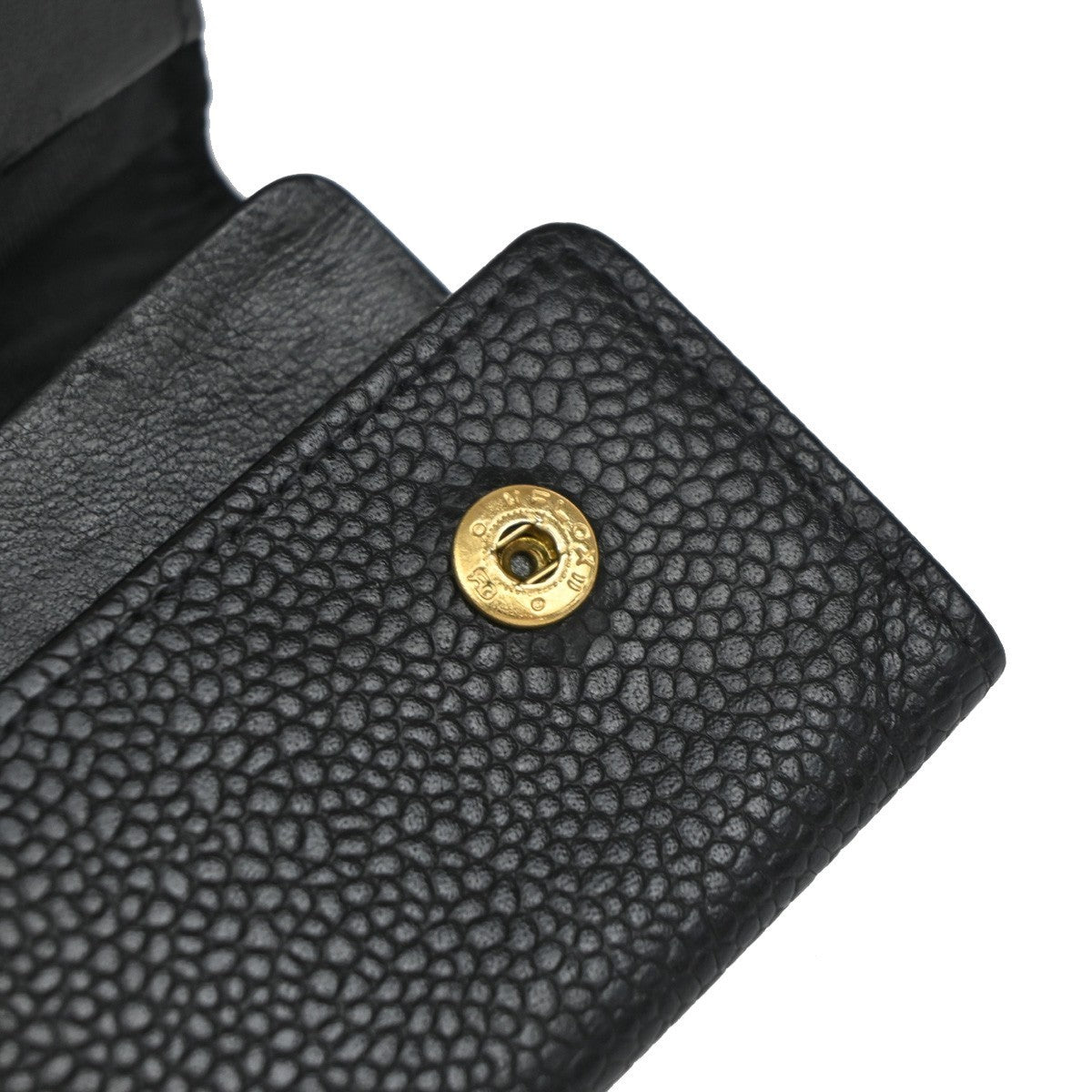 CHANEL 6 Hooks Key Case Bifold Grained Calfskin Leather Black Vintage 62RF466
