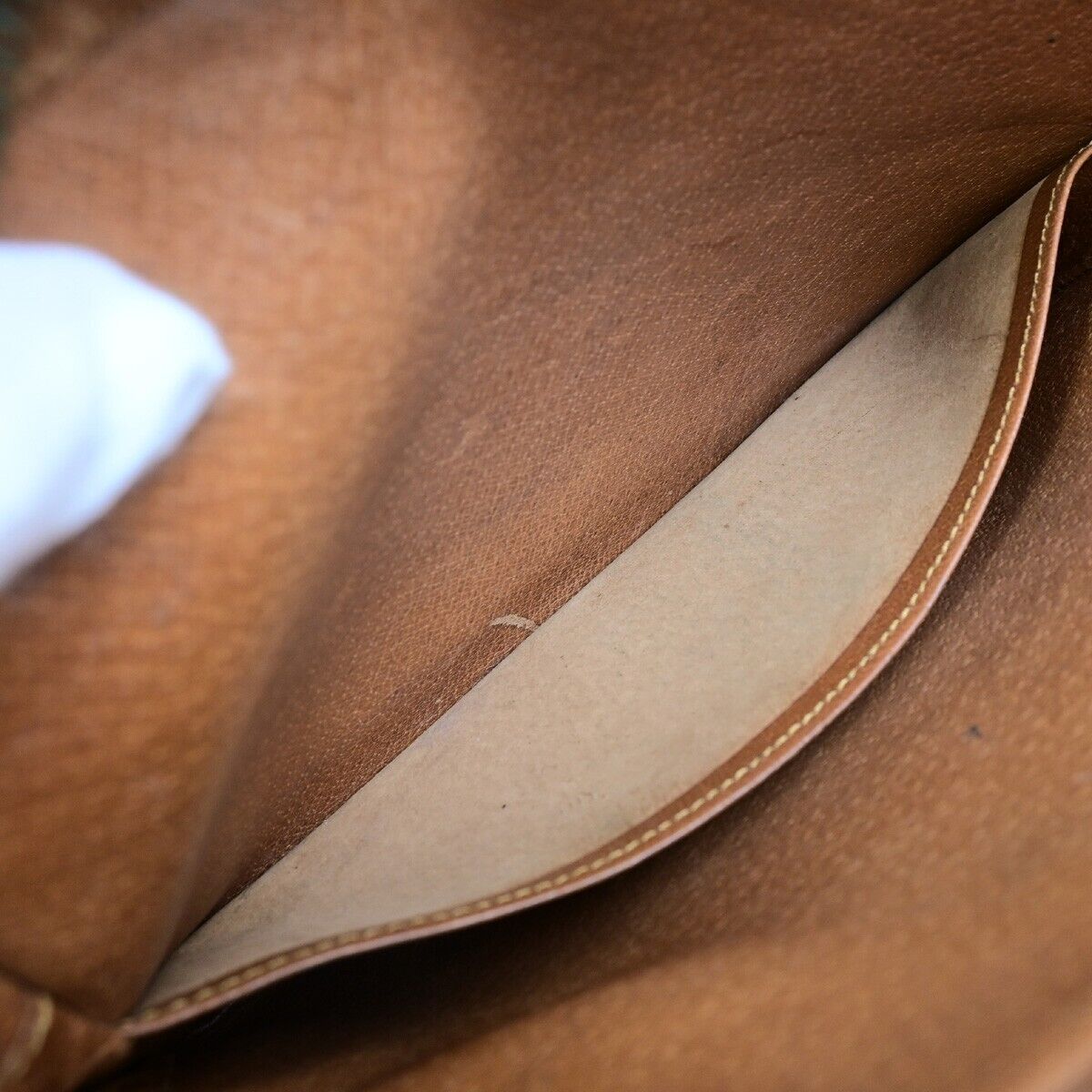 LOUIS VUITTON LV Logo Clutch Hand Bag Monogram Leather Brown france 01EC999