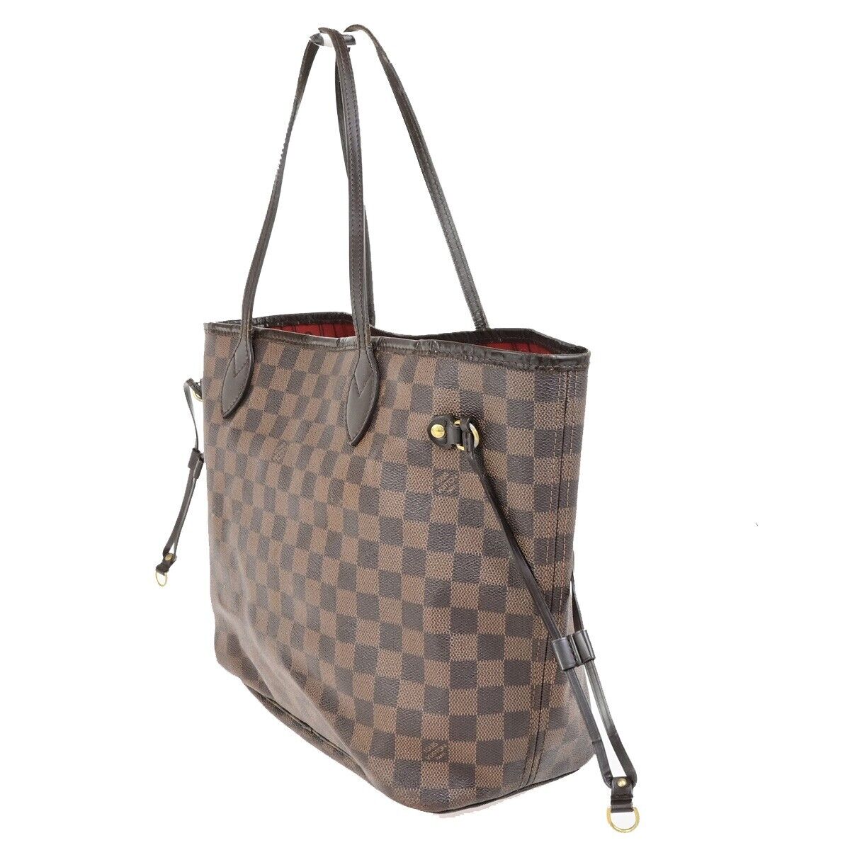 LOUIS VUITTON Neverfull MM Shoulder Bag Damier Ebene Leather BN N41358 18FB331