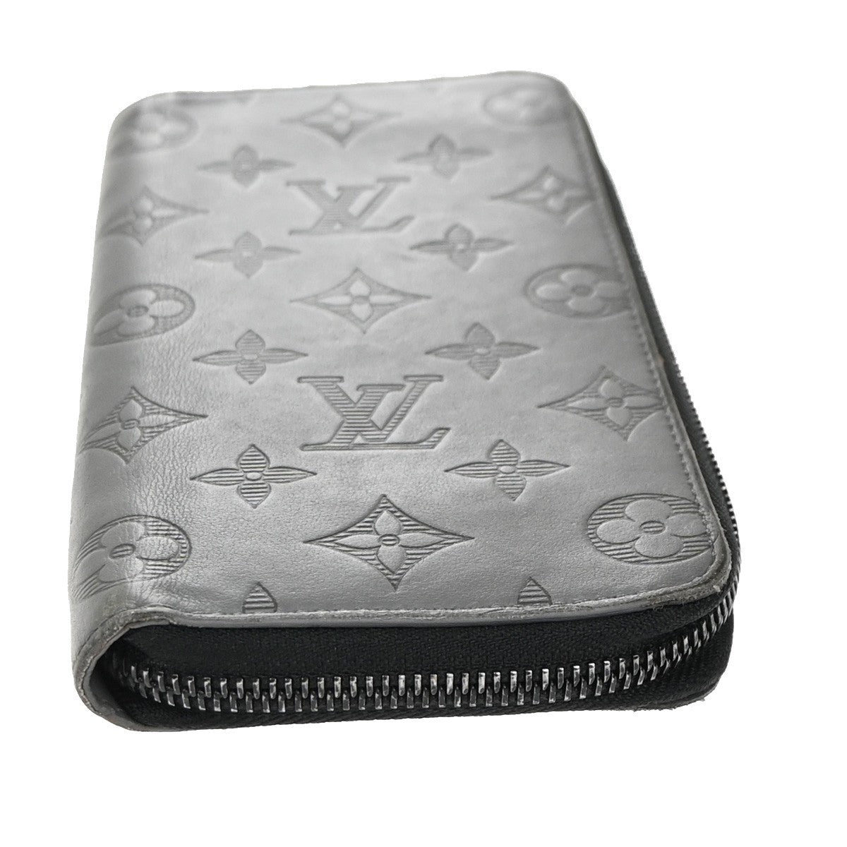 LOUIS VUITTON Vertical Zippy Wallet Monogram Shadow Guri Gray M81384 35EG389